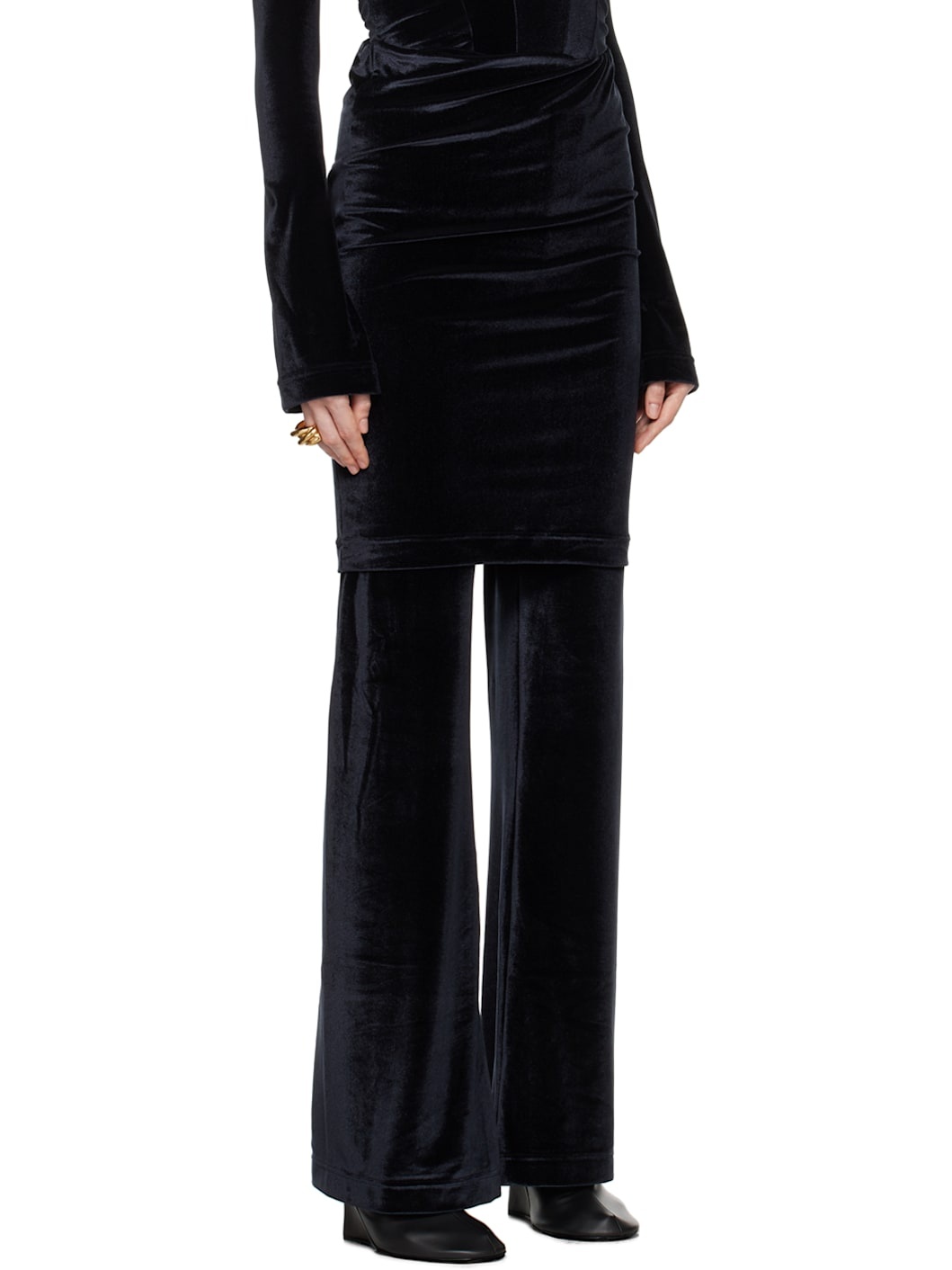Black Elastic Waist Lounge Pants - 2