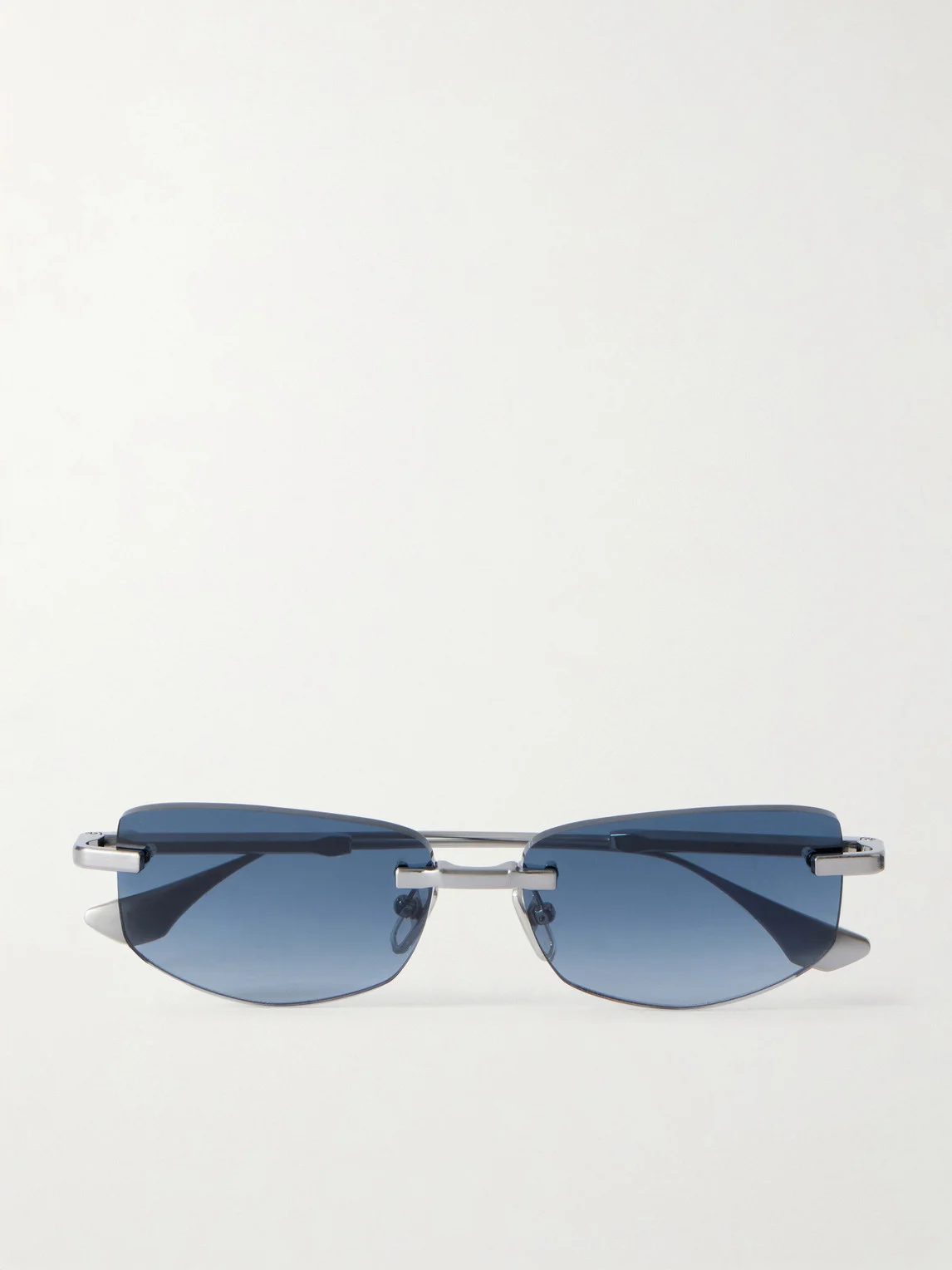 Trysim.75 Square-Frame Silver-Tone Titanium Sunglasses - 1