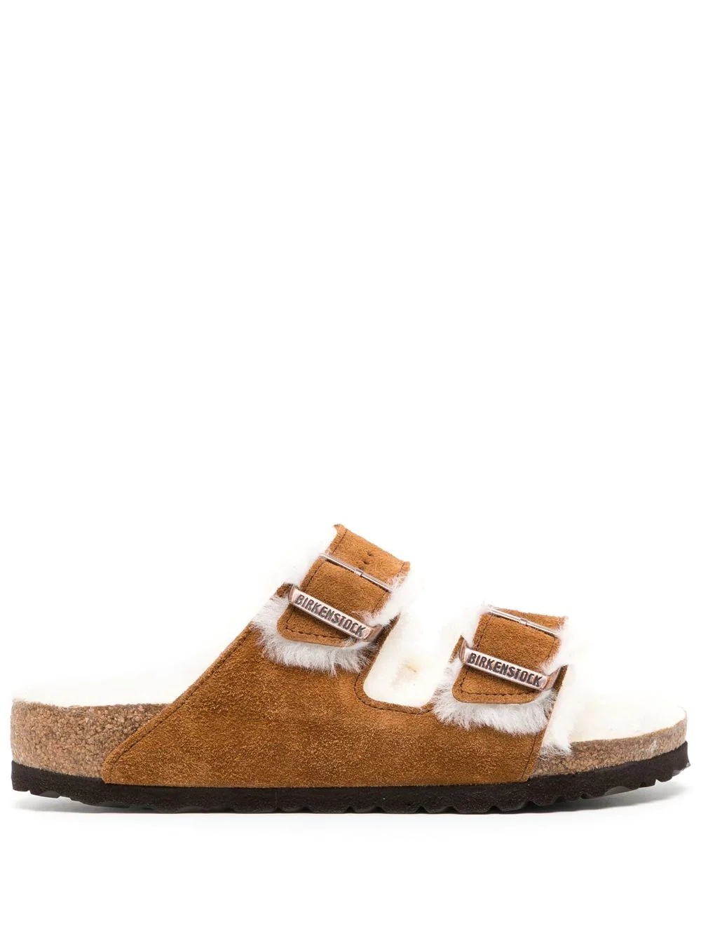 shearling-lined slip-on sandals - 1