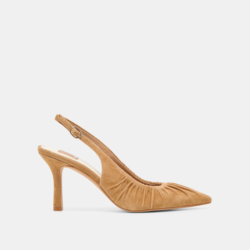 KEIRA HEELS LT BROWN SUEDE 1