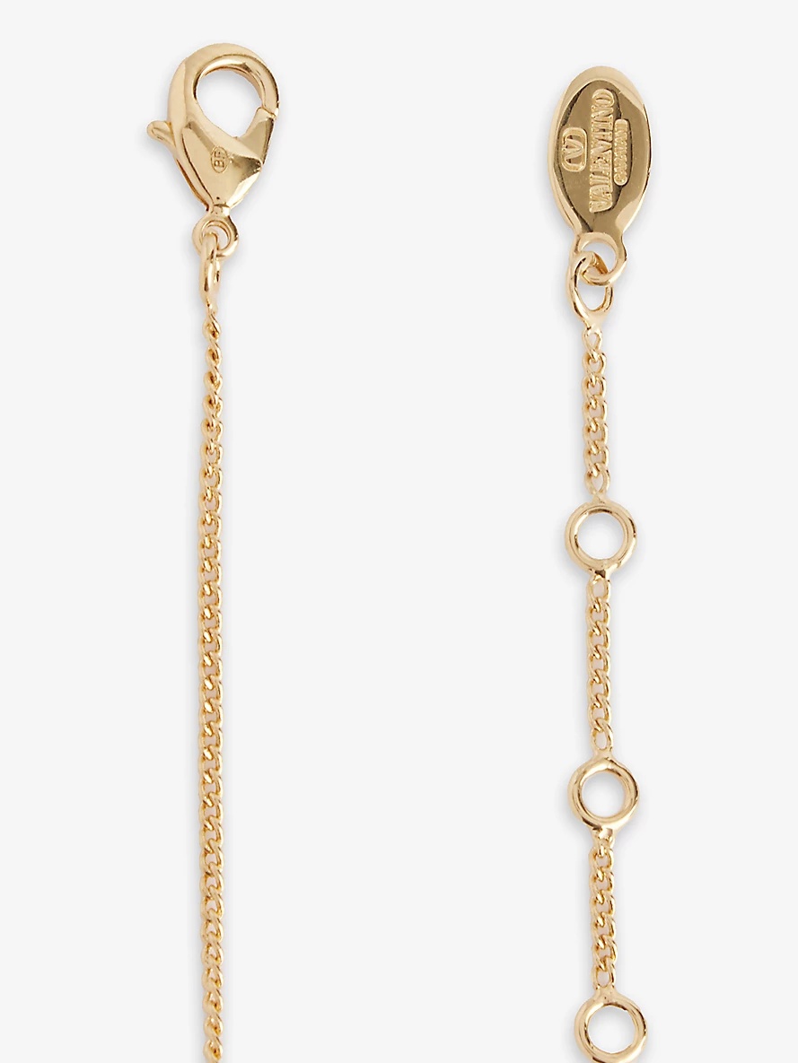 VLOGO gold-tone metal pendant necklace - 3