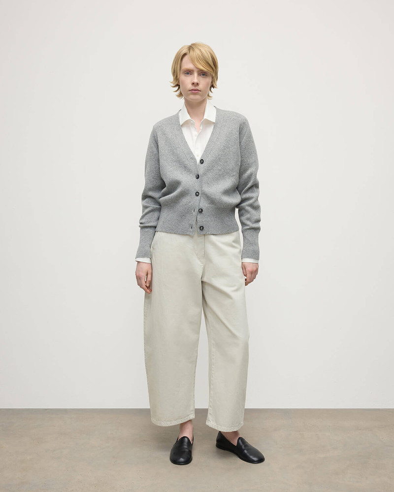 Johnstons of Elgin Milano Stitch Grey Cashmere Cardigan outlook