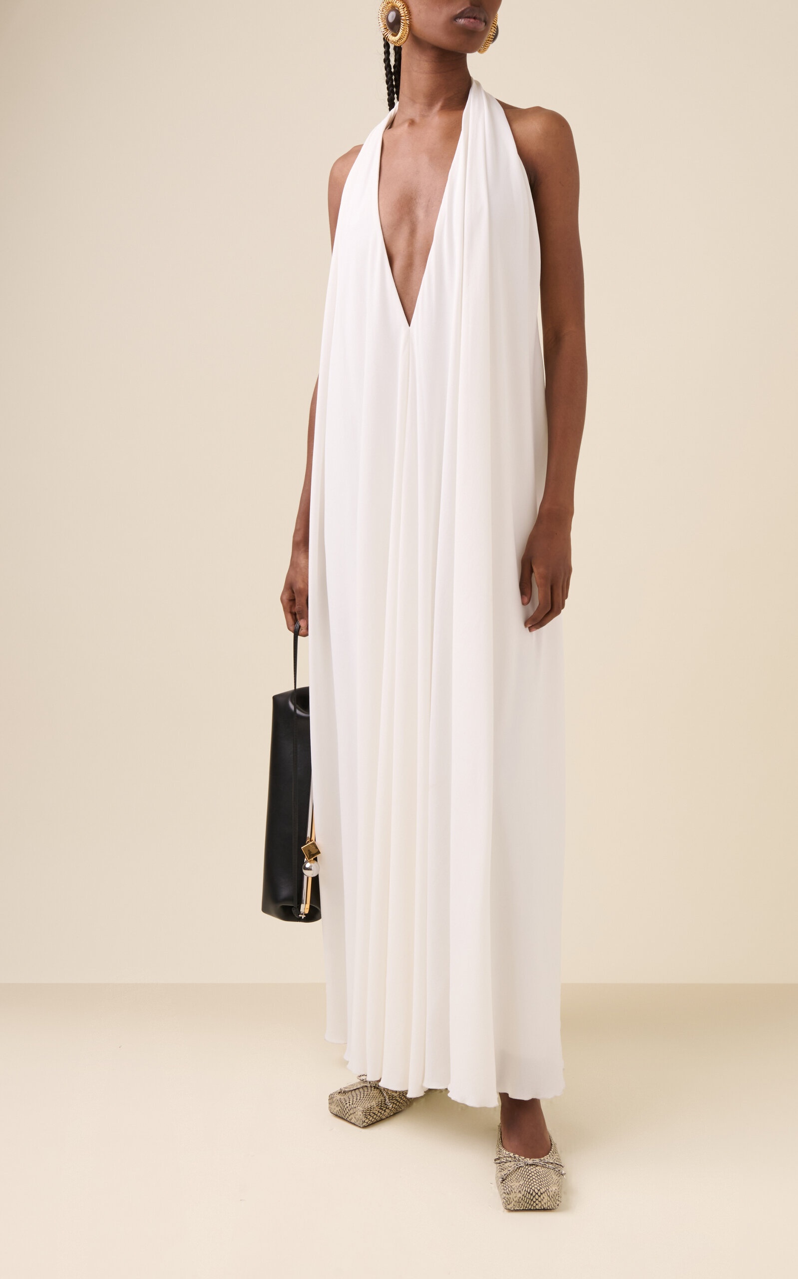 JACQUEMUS Norma Open-Back Maxi Halter Dress white - 251DR2281765 |  REVERSIBLE