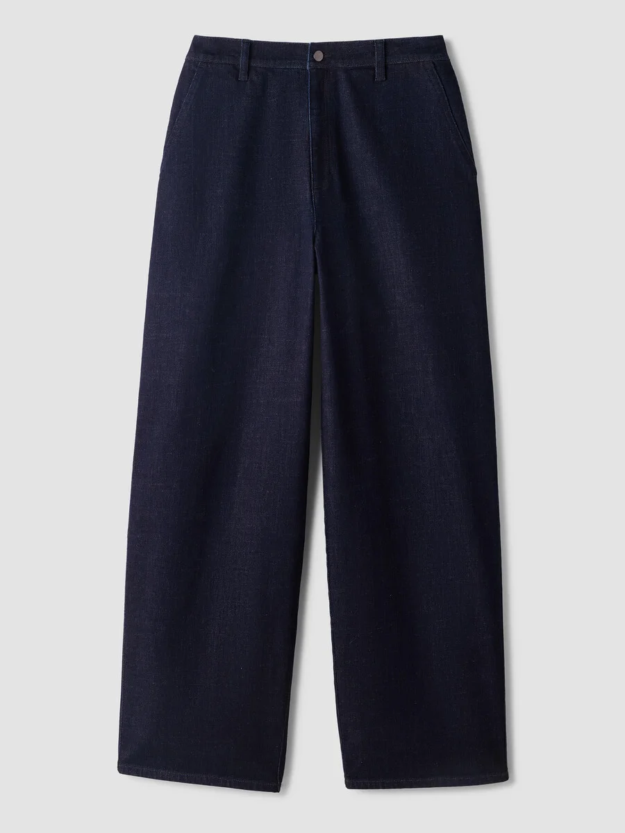 Cotton Stretch Denim Roomy Wide Trouser - 1