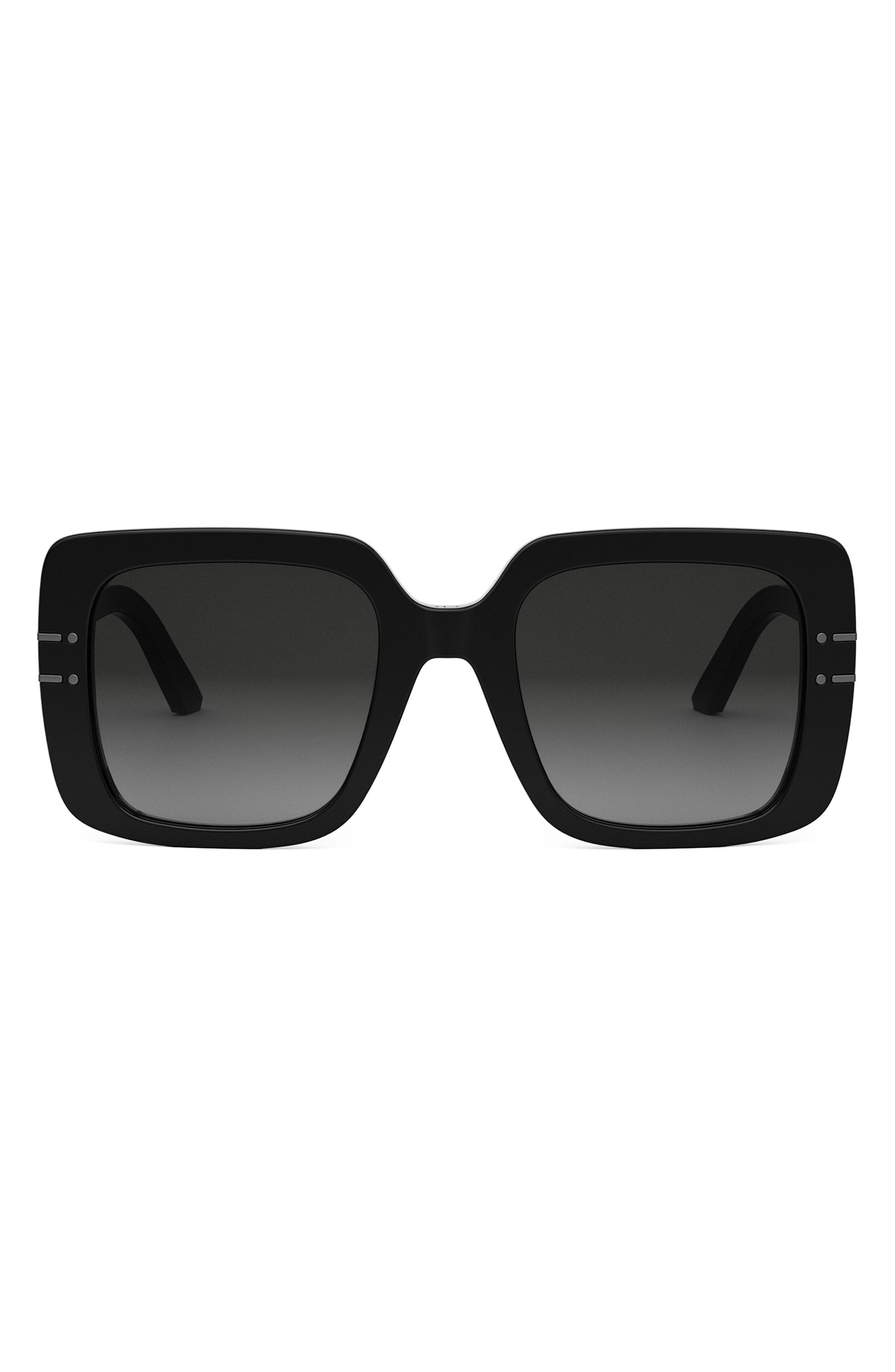 'DiorSignature S11I Gradient Square Sunglasses in Shiny Black /Gradient Smoke at Nordstrom - 1