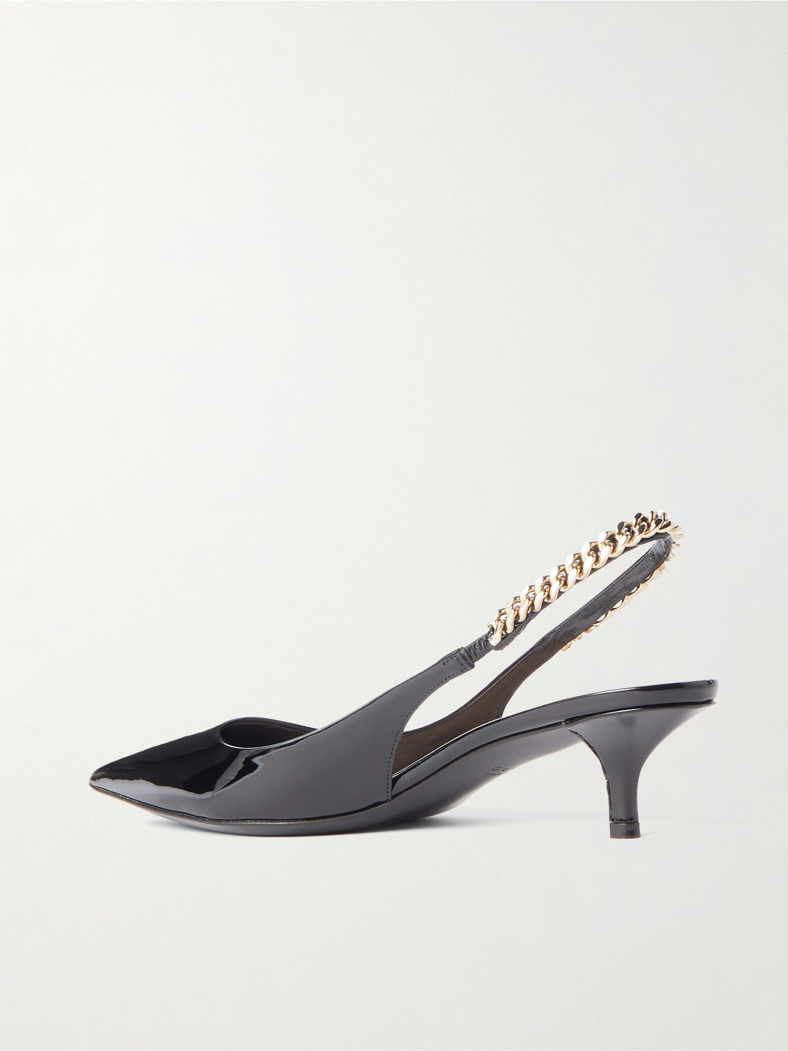 Signoria embellished patent-leather slingback pumps Black - 3