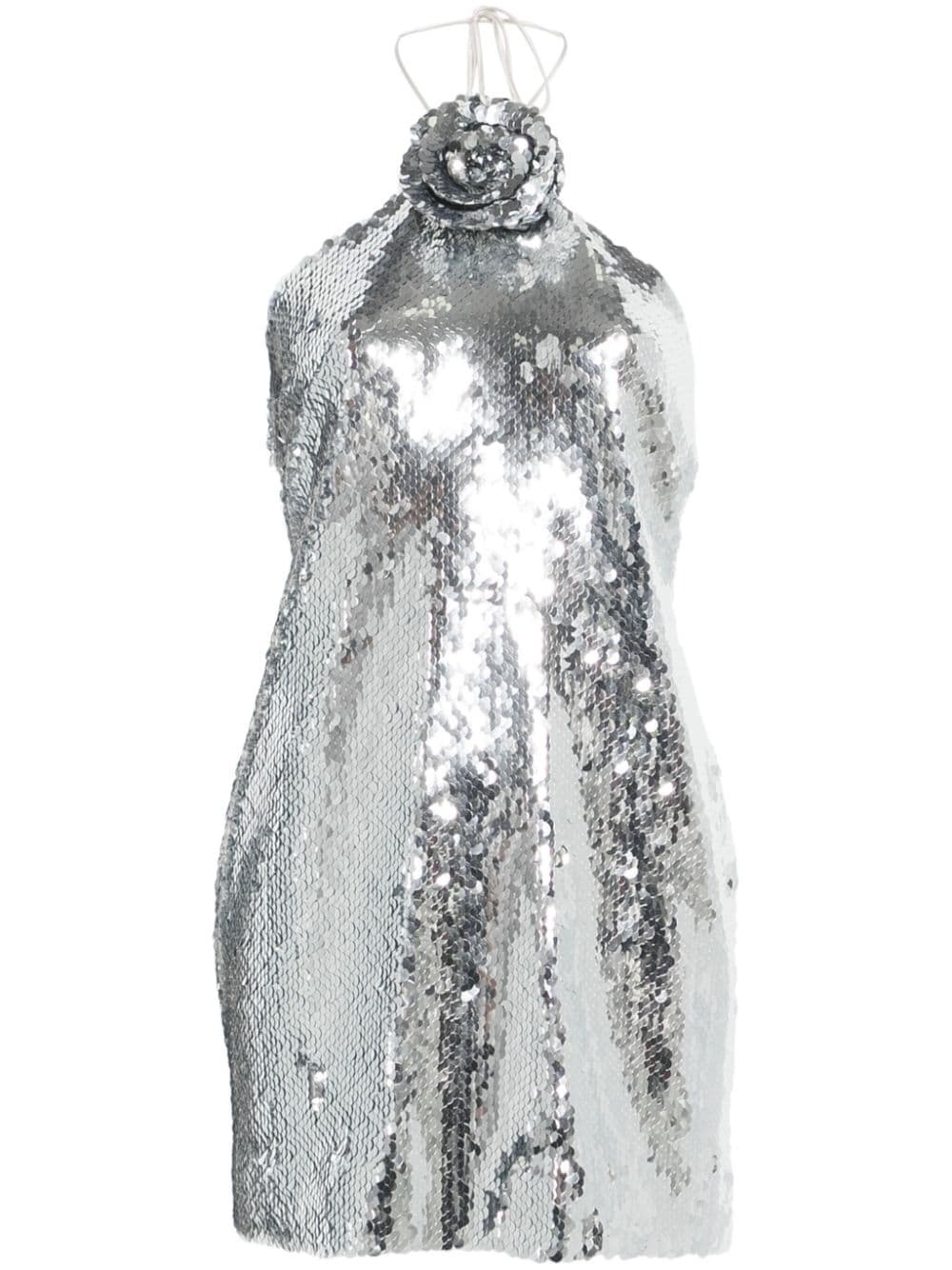 sequinned mini dress - 1