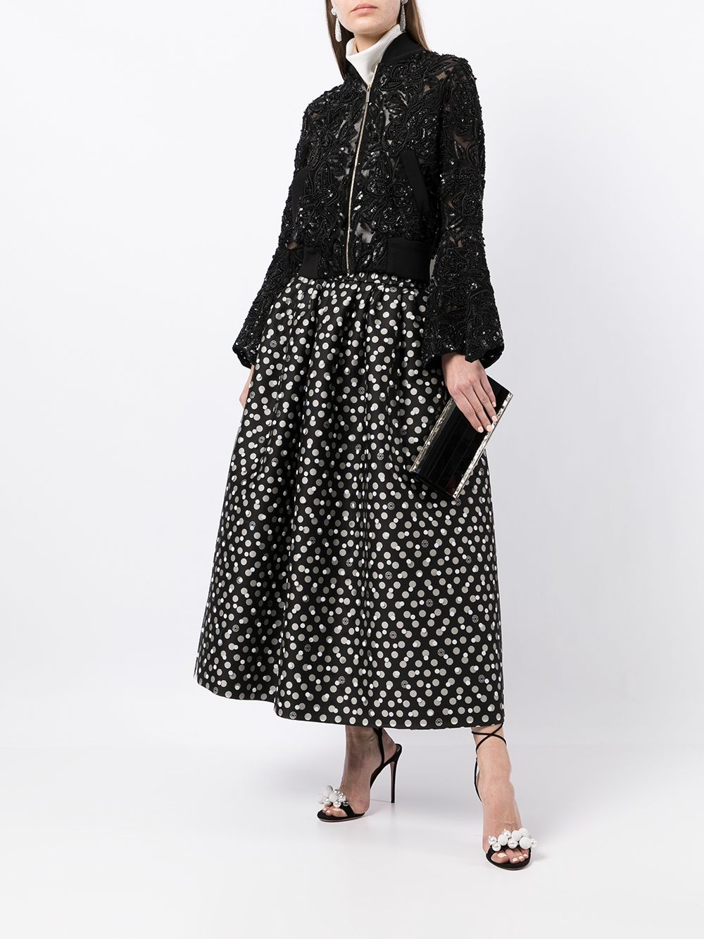 sequin-embellished bell-sleeve jacket - 2