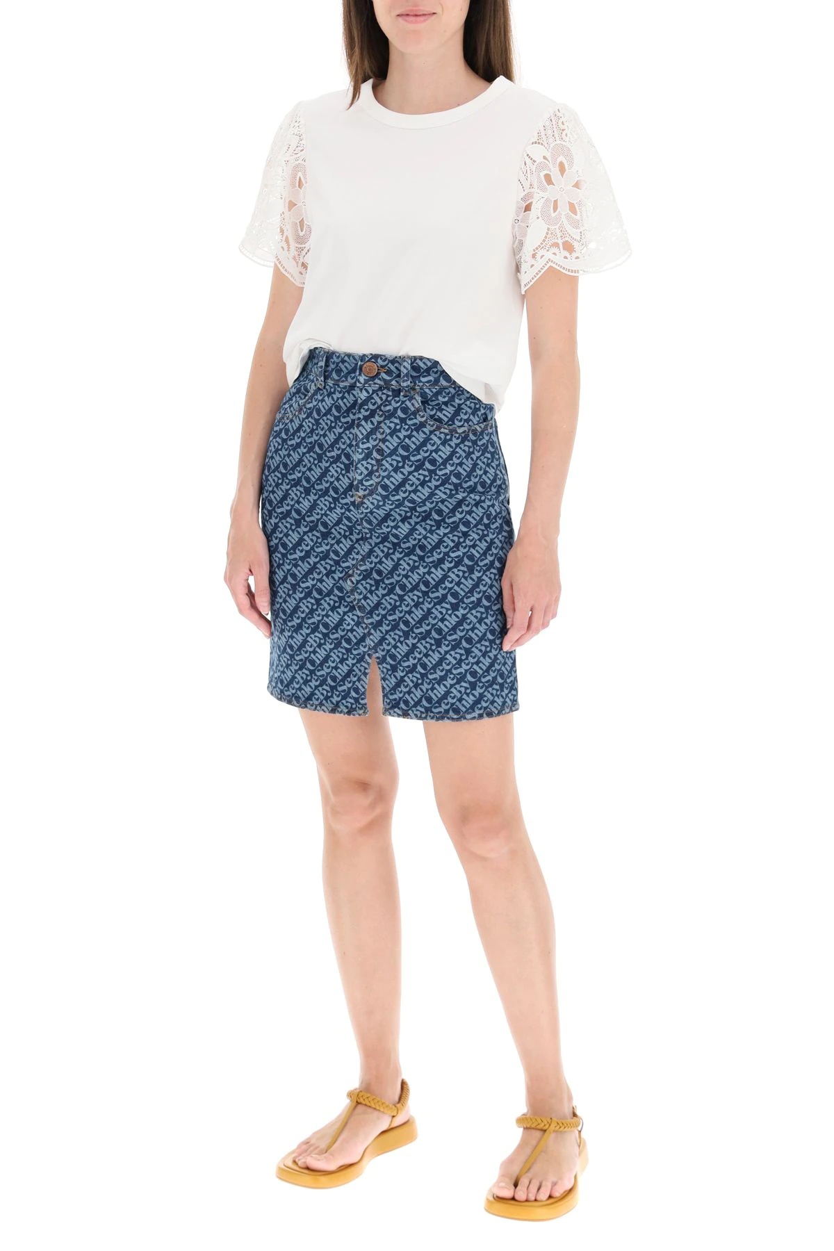 MONOGRAM DENIM MINI SKIRT - 2