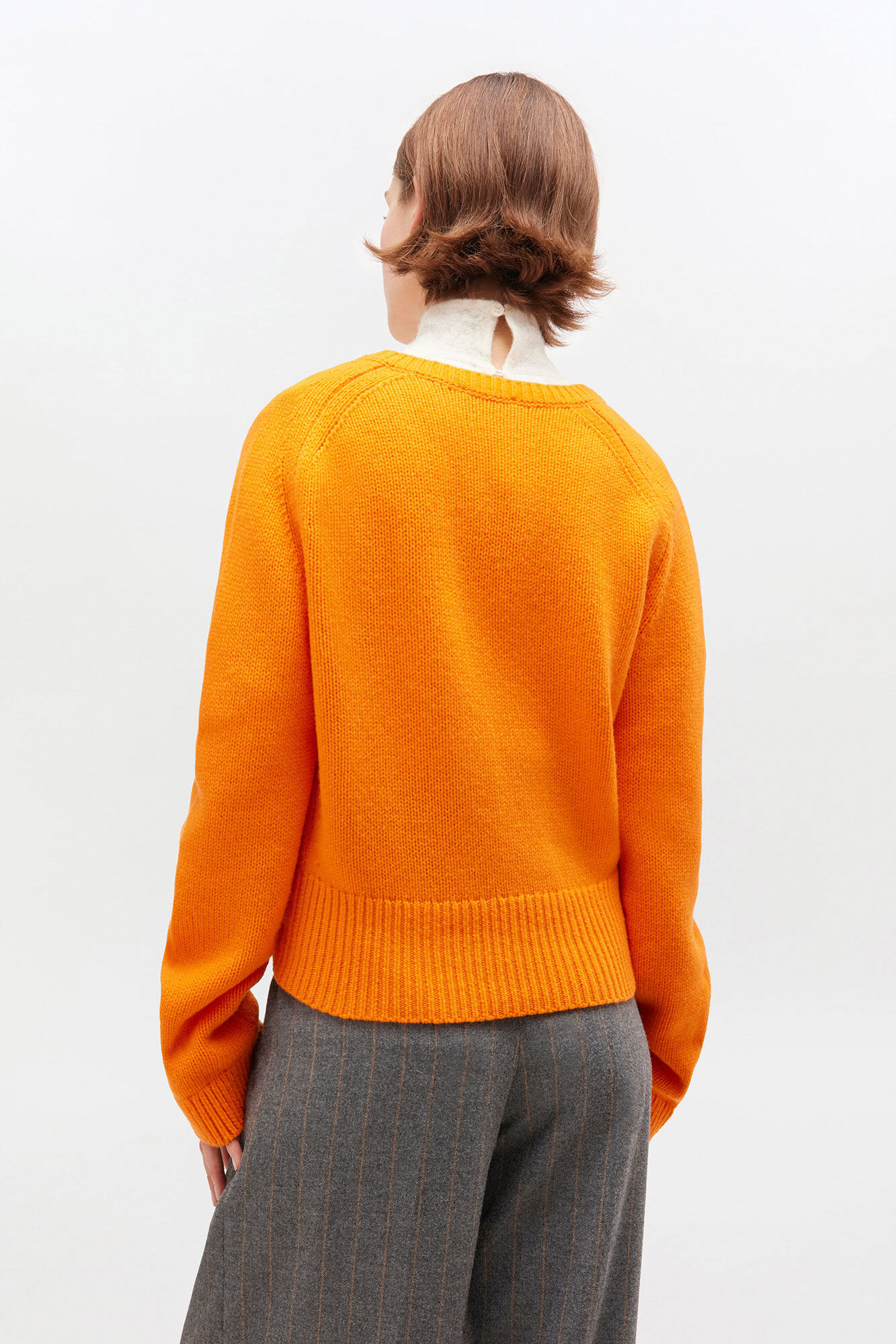 BROWN V-NECK SWEATER - 4