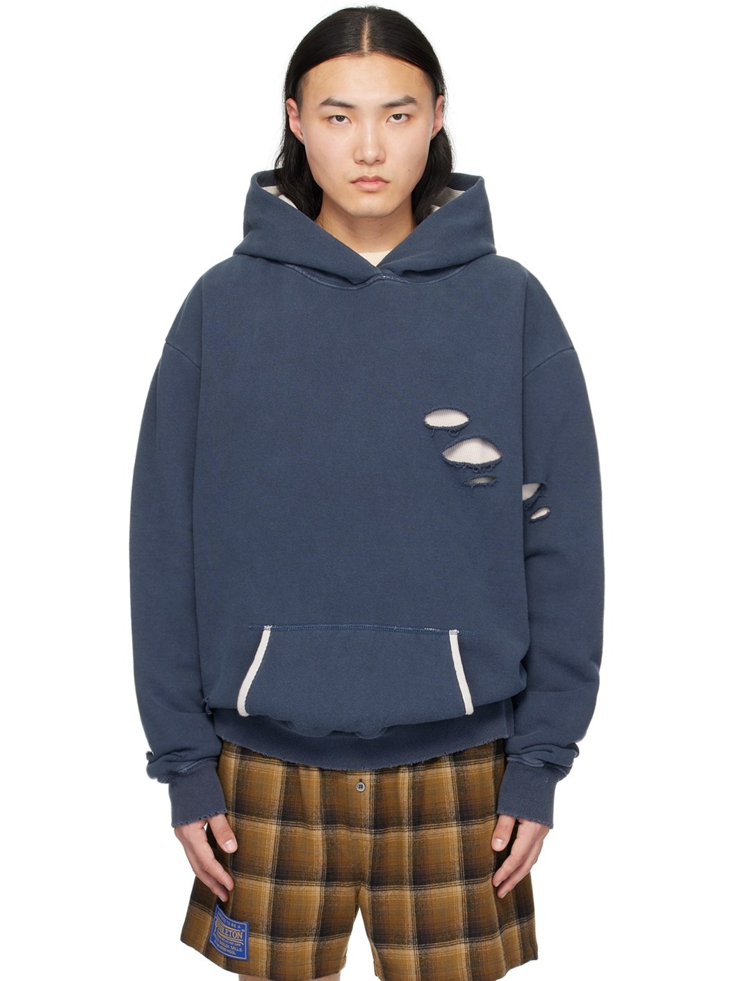 Navy Cutout Hoodie - 1