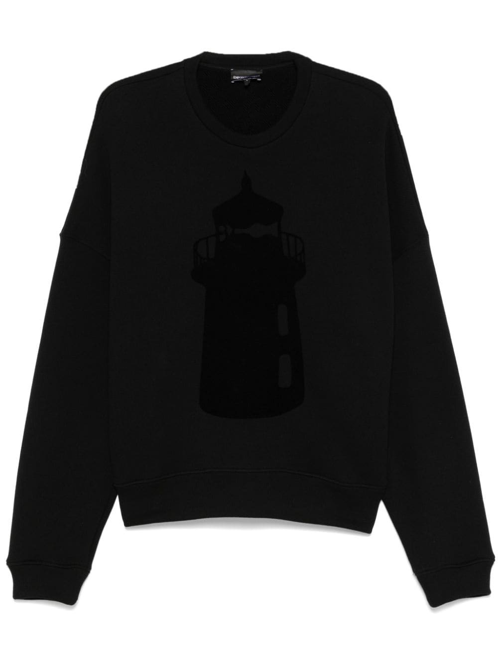 flocked-motif sweatshirt - 1