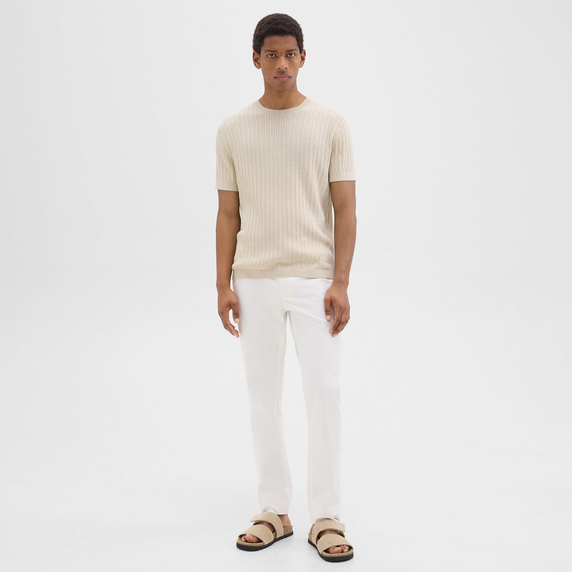 Cable Knit Tee in Cotton - 6