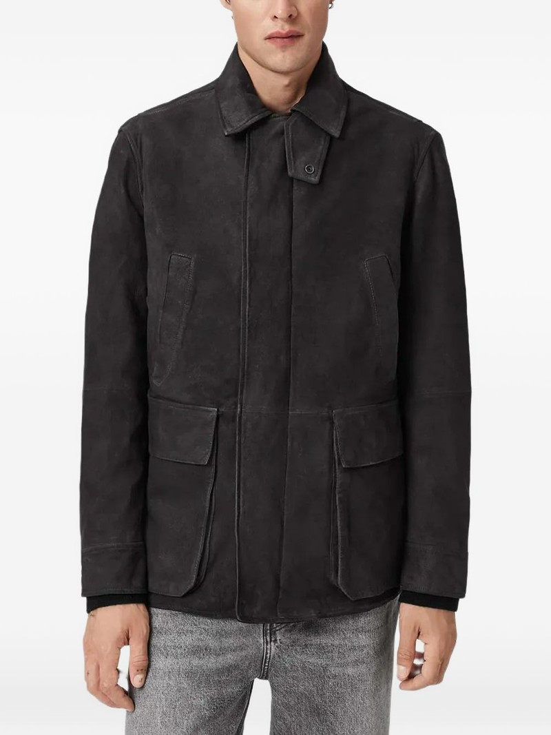 ALLSAINTS Bolton waxed suede coat outlook