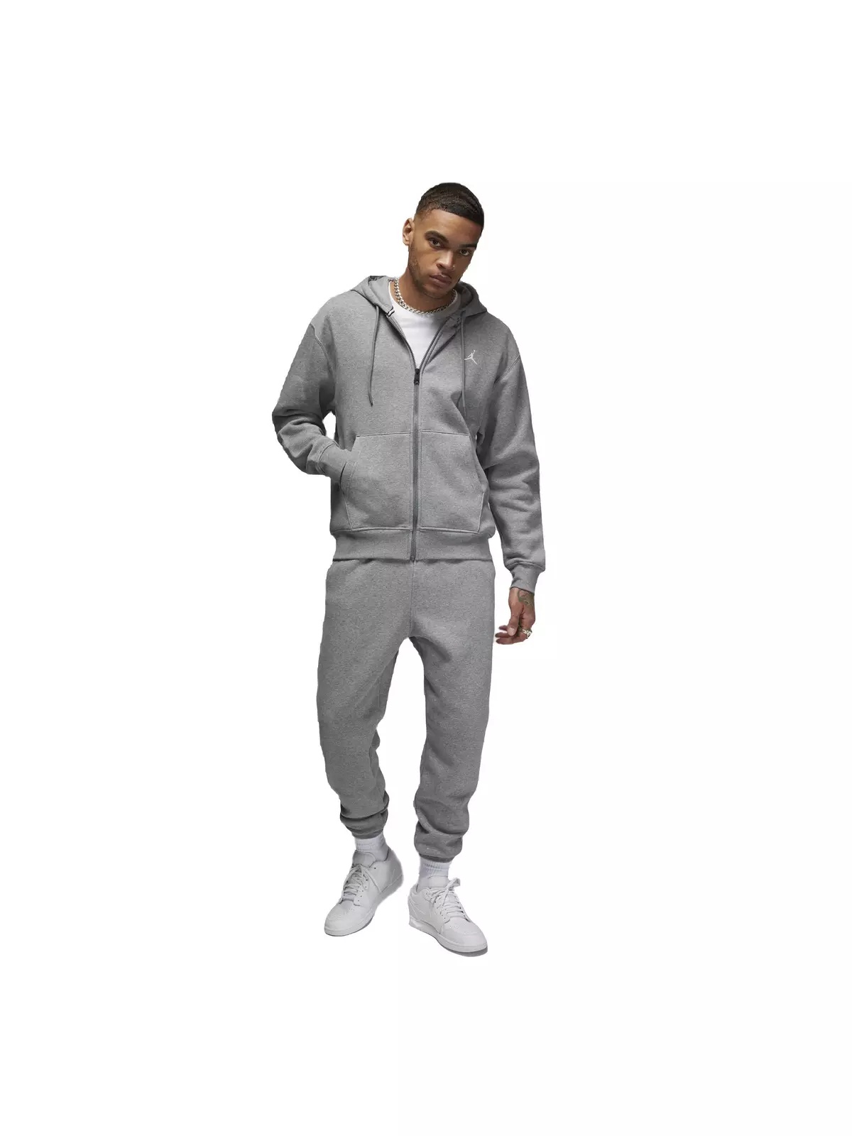 Men's Essentials Full-Zip Fleece Hoodie - Grey - 6