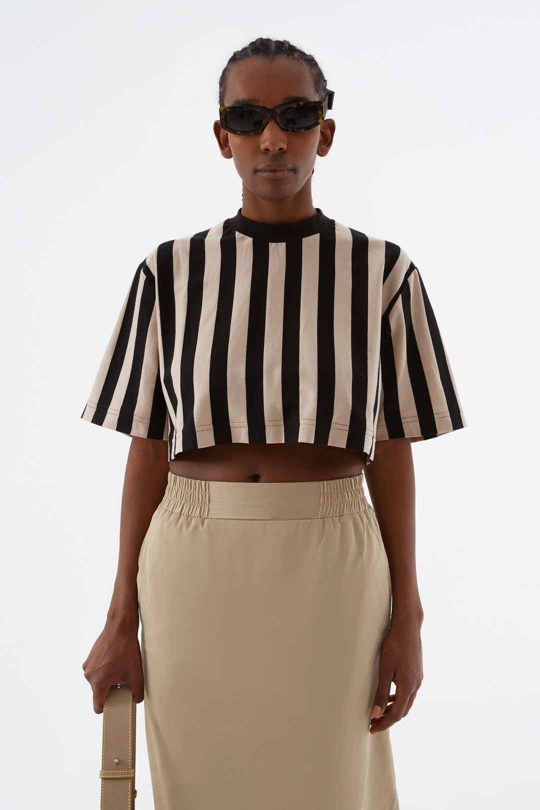 CREAM & BLACK STRIPES TOP - 1