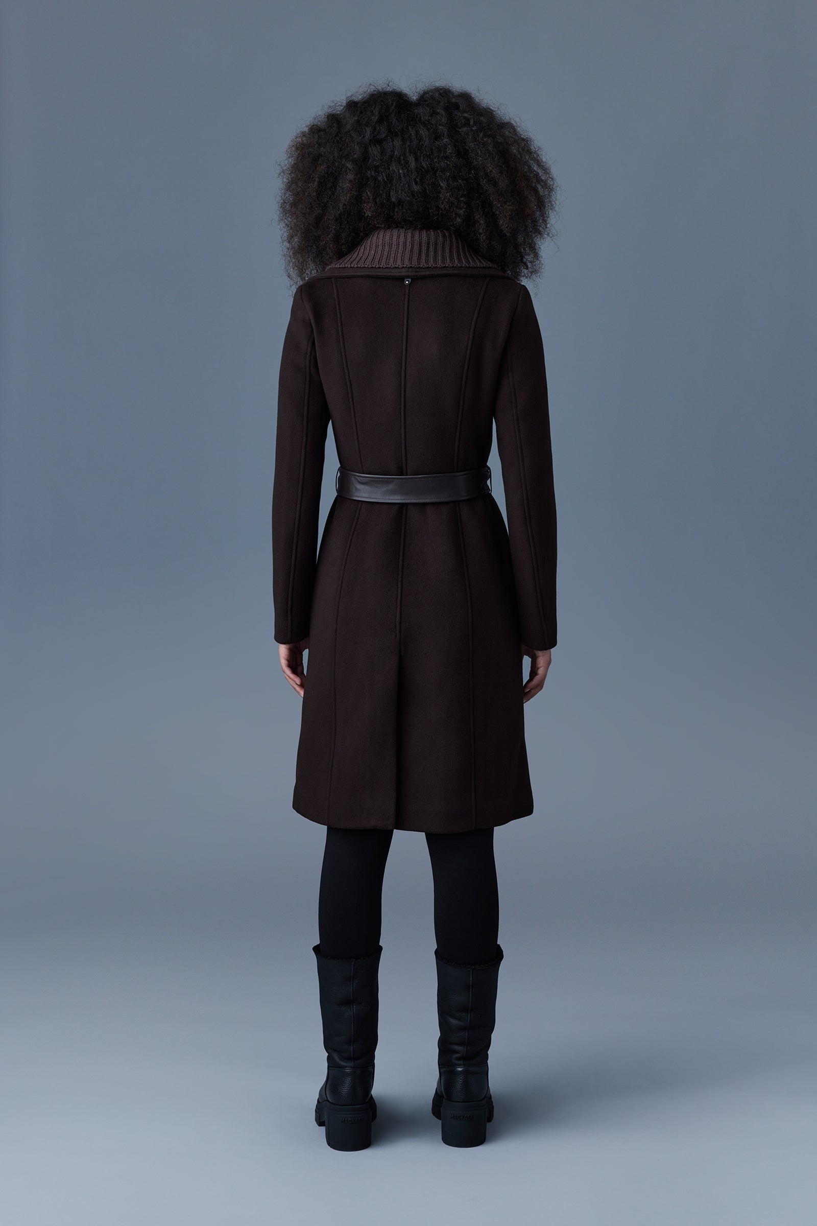 NORI 2-in-1 double face wool coat with sash - 4