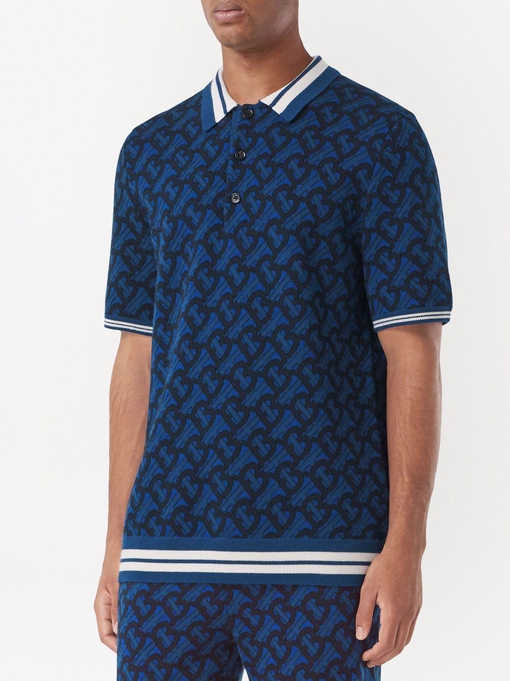 monogram wool-jacquard polo shirt - 3