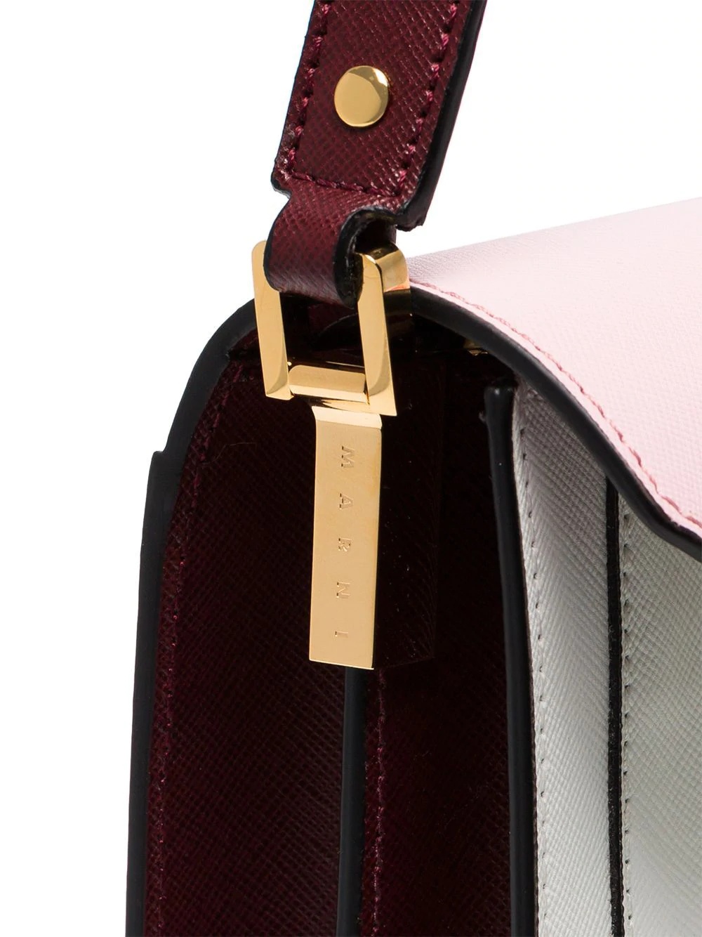 pink, white and red trunk bicolour small leather shoulder bag - 5