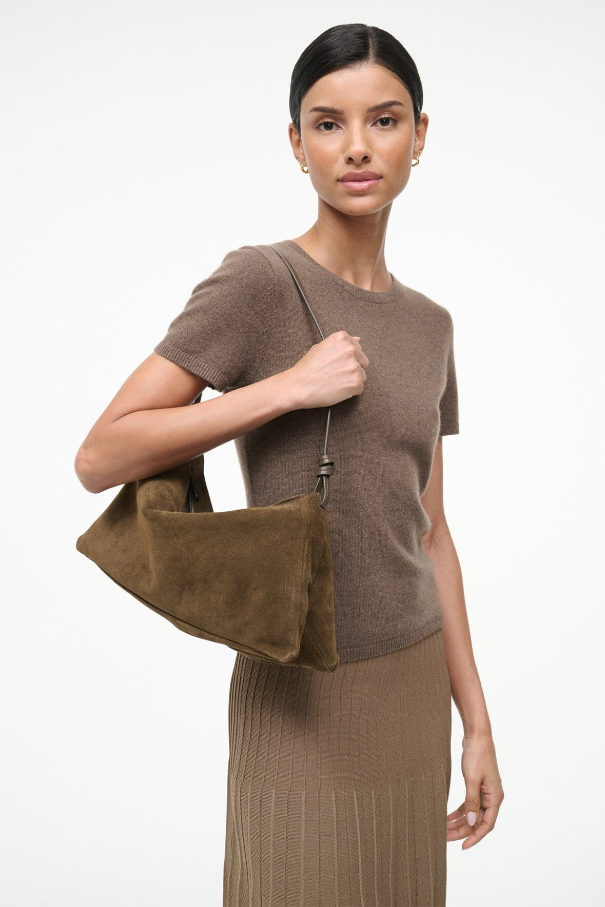 STAUD WALLY SHOULDER BAG TRUFFLE SUEDE - 2