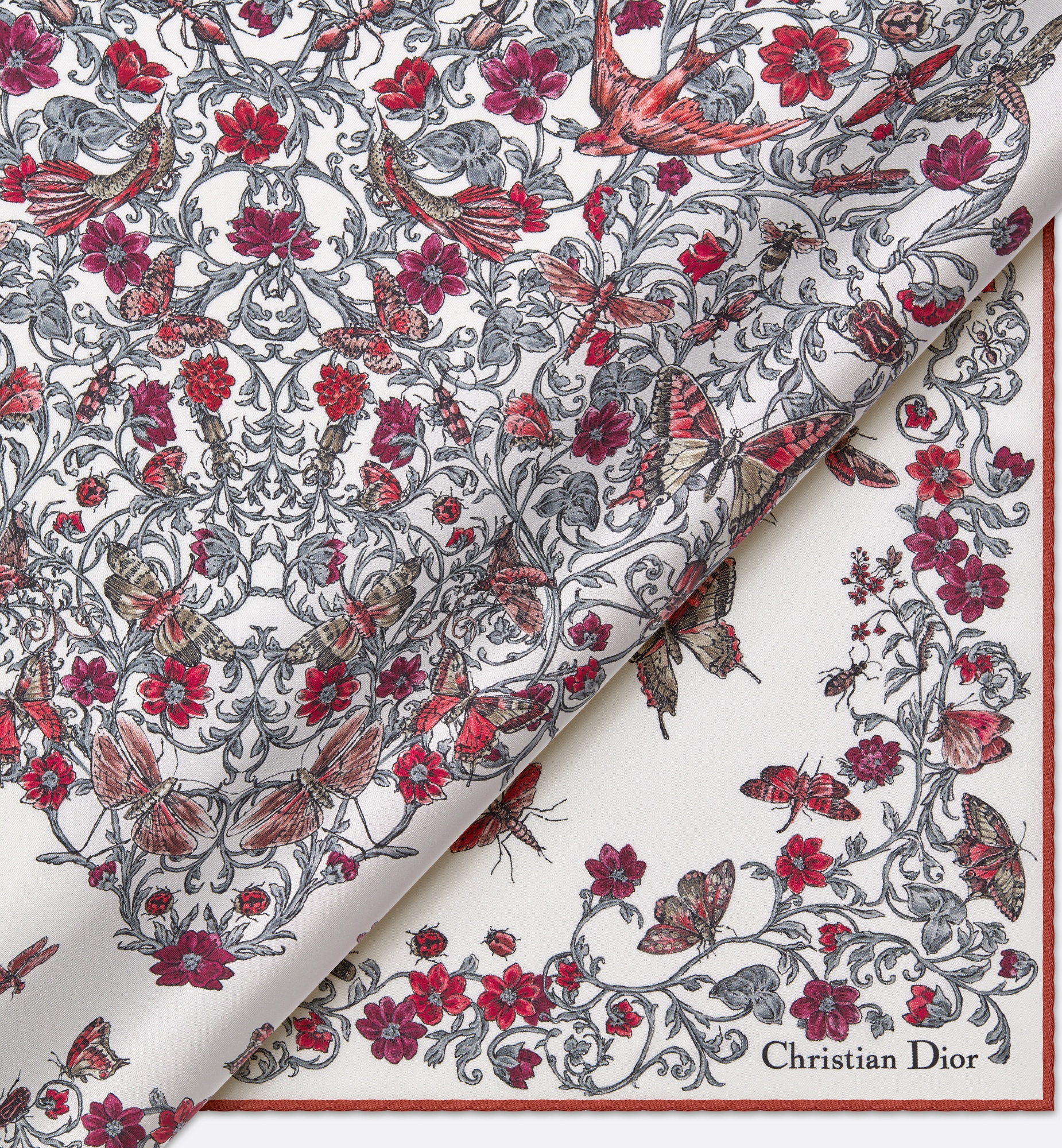 Dior Dioramour Cœur des Curiosités 70 Square Scarf | REVERSIBLE