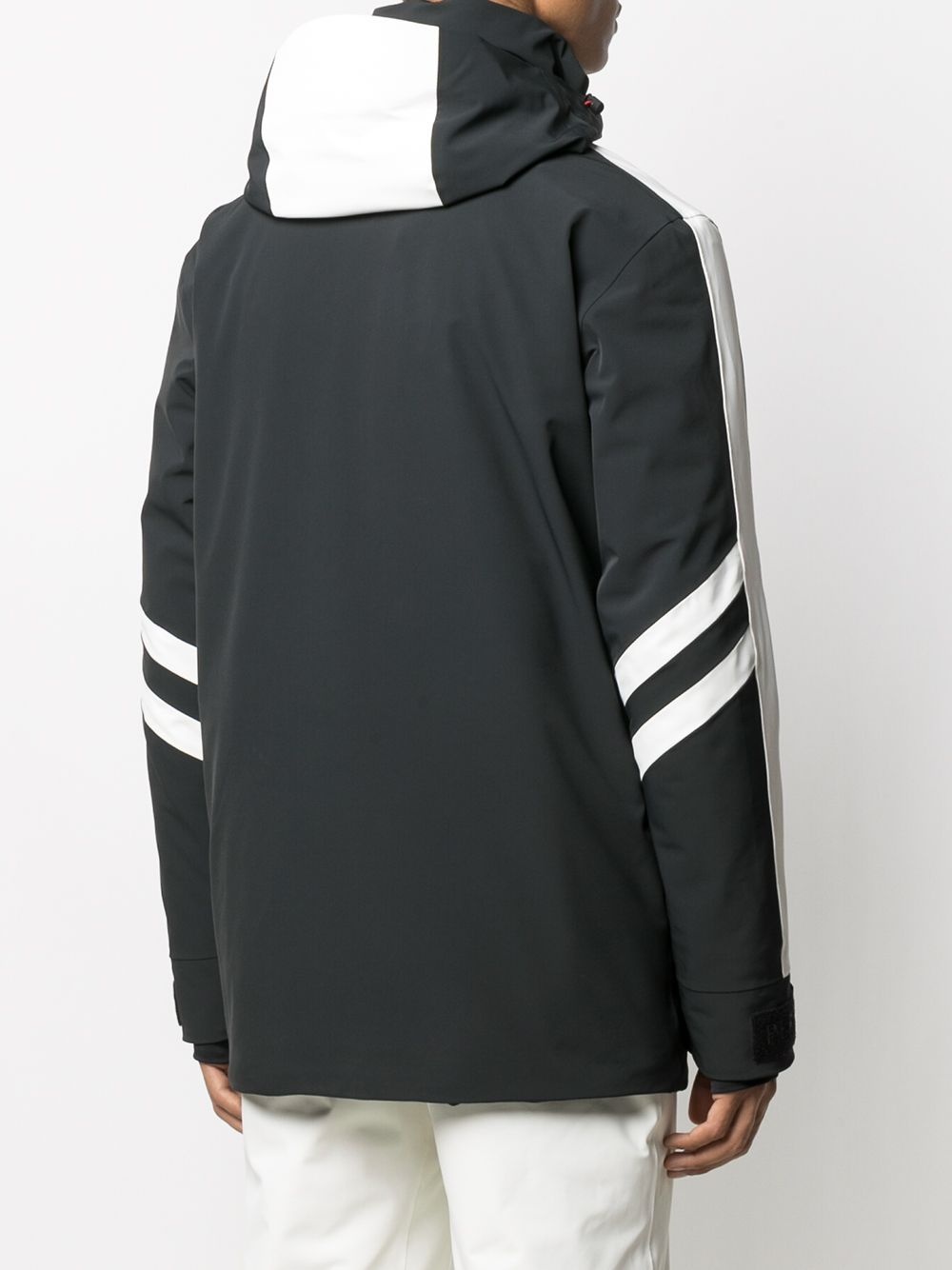 side stripe detail hooded jacket - 4