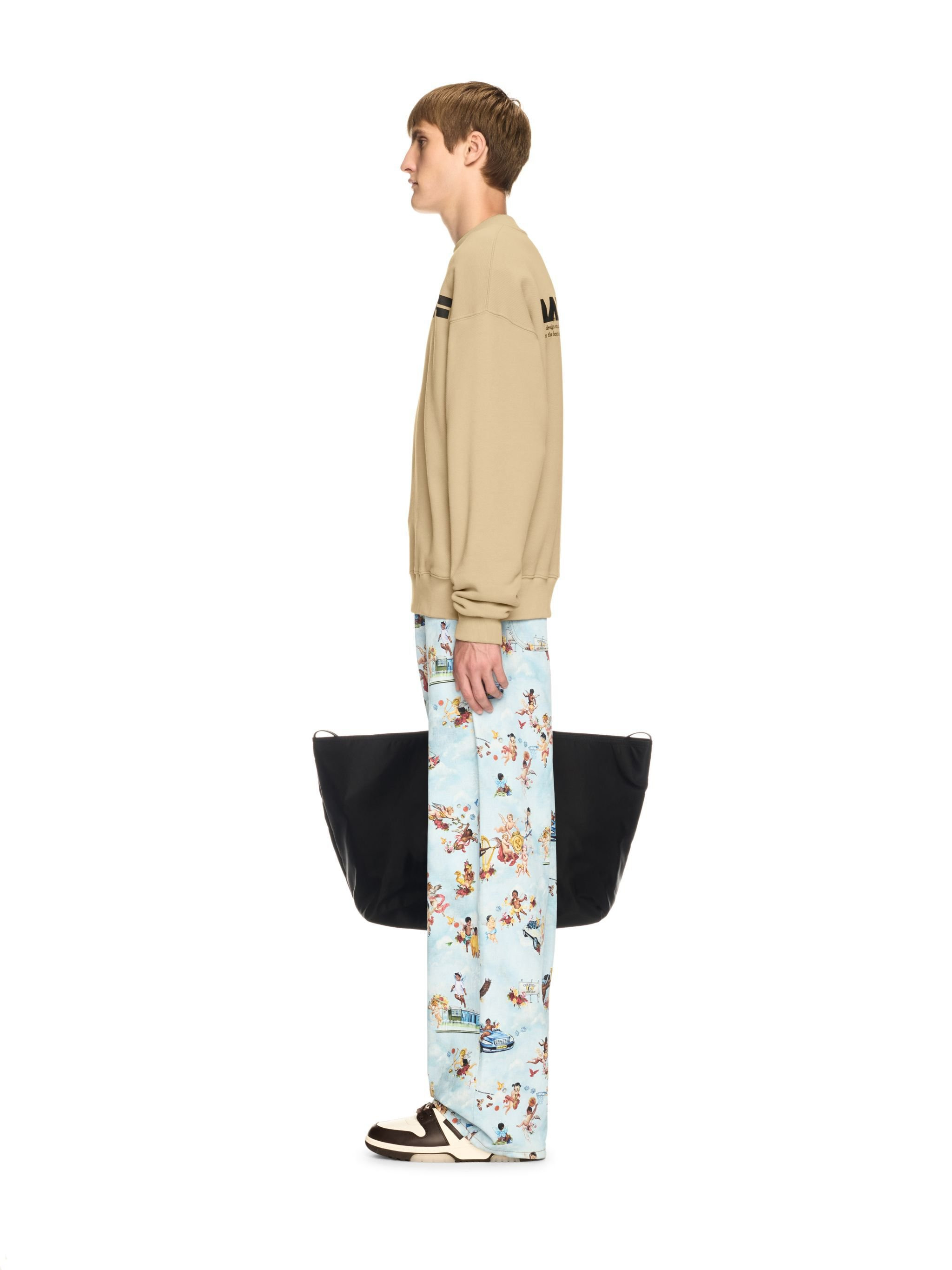 Beige Off Split Sweatshirt - 4