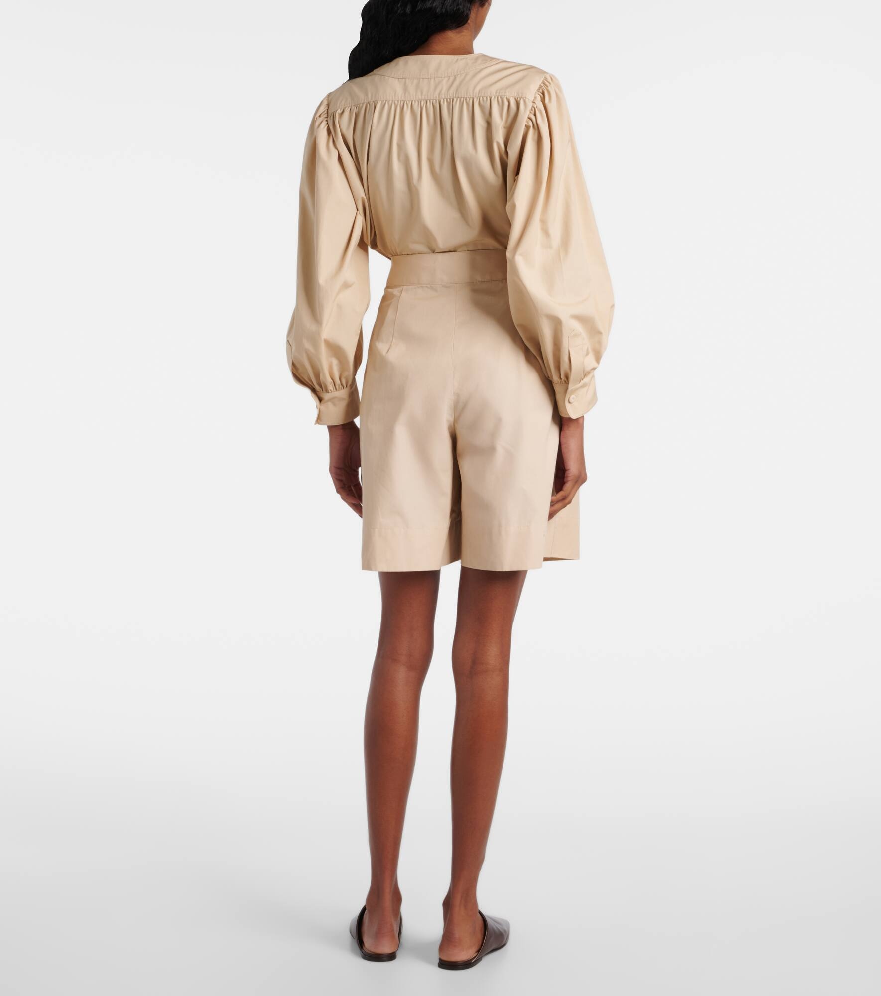 Dorin cotton satin Bermuda shorts - 3