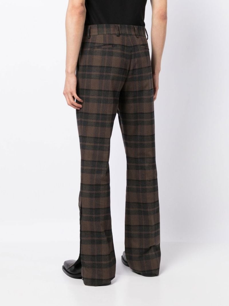 plaid-pattern tailored trousers - 4