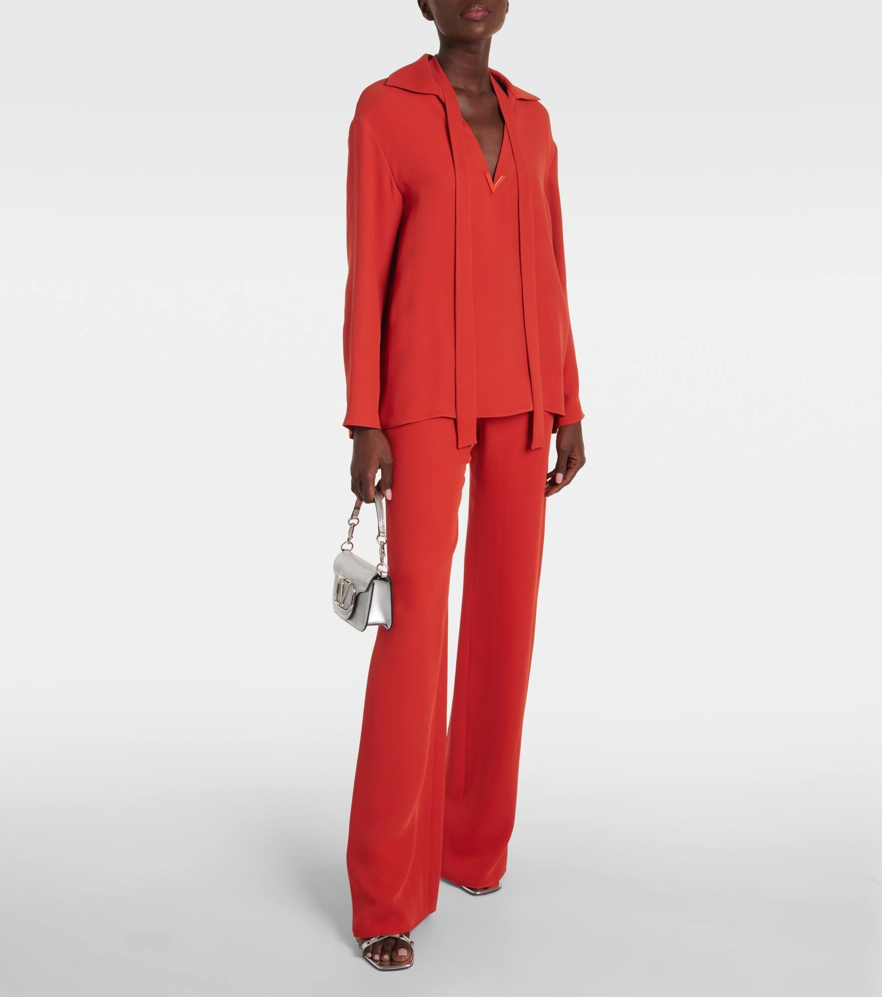 Tie-neck silk blouse - 2