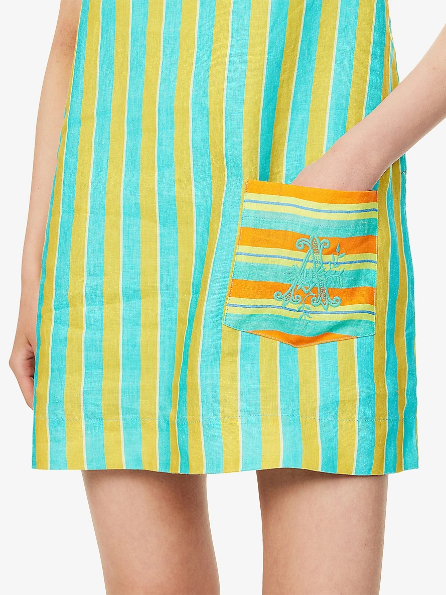 Rosanna Striped Linen Mini Dress - 5