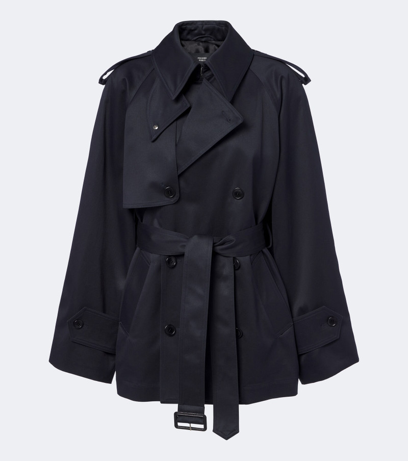 Cropped cotton trench coat 1