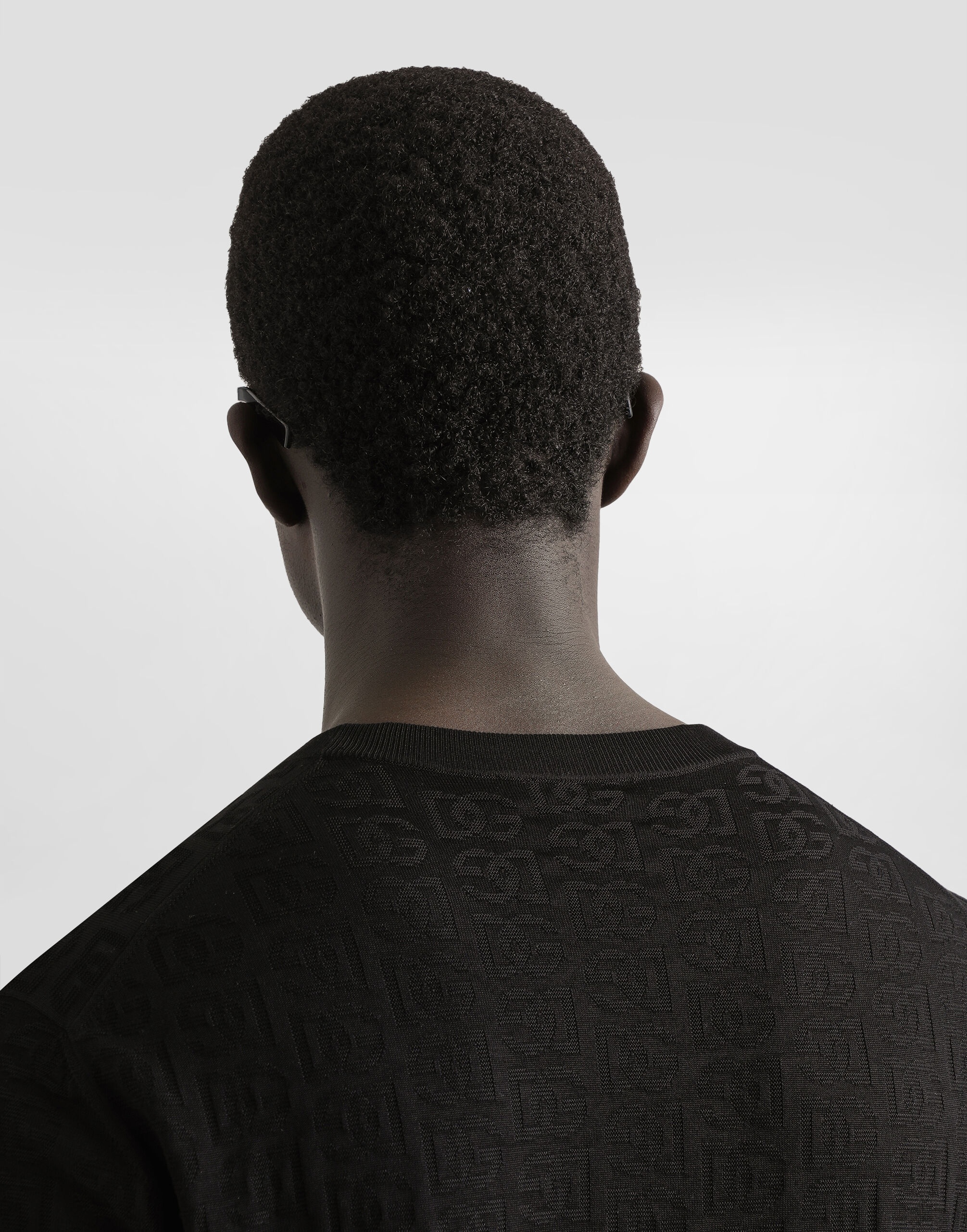Silk round-neck sweater with all-over DG logo embroidery - 5