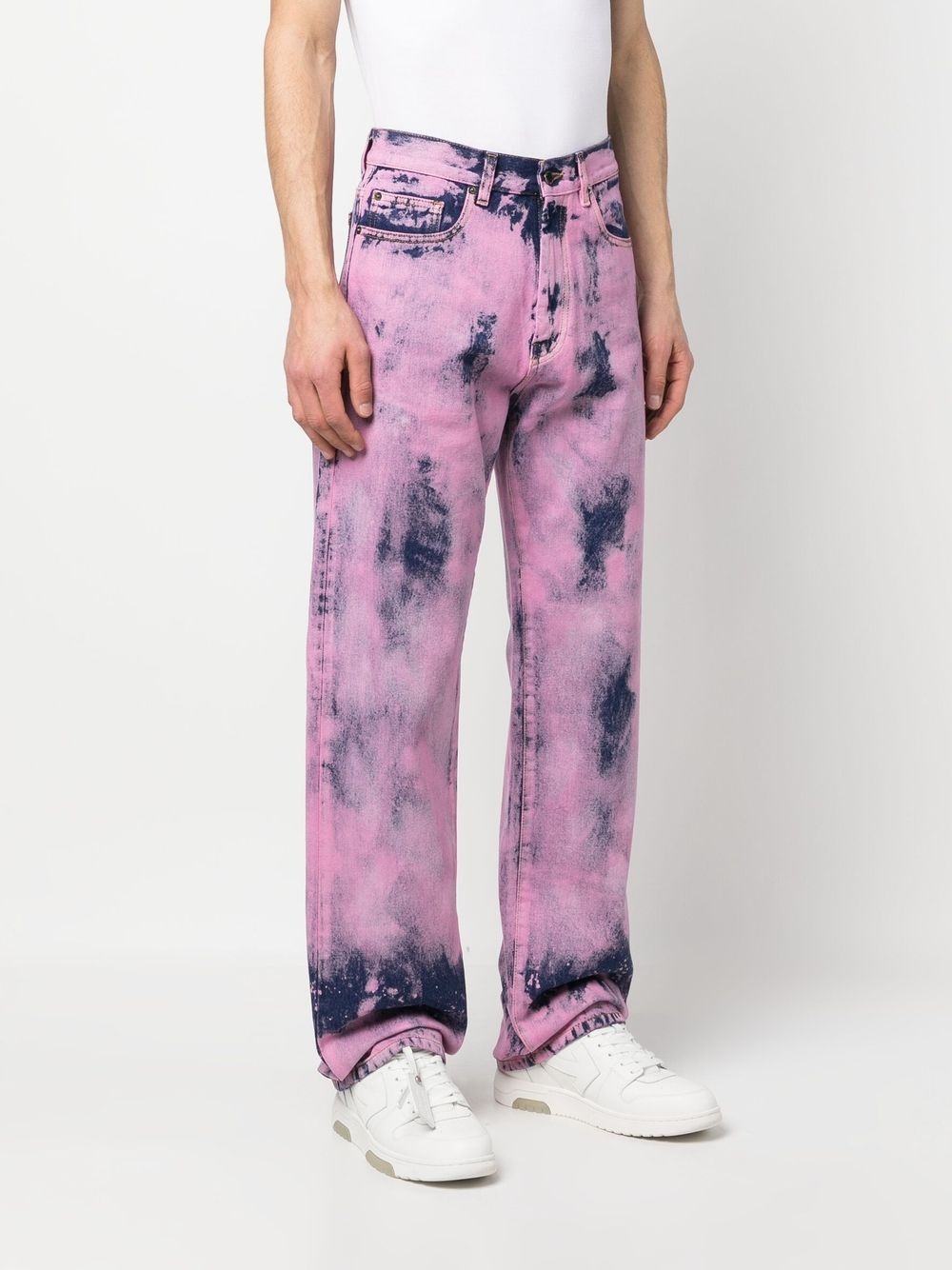 tie-dye straight-leg jeans - 3