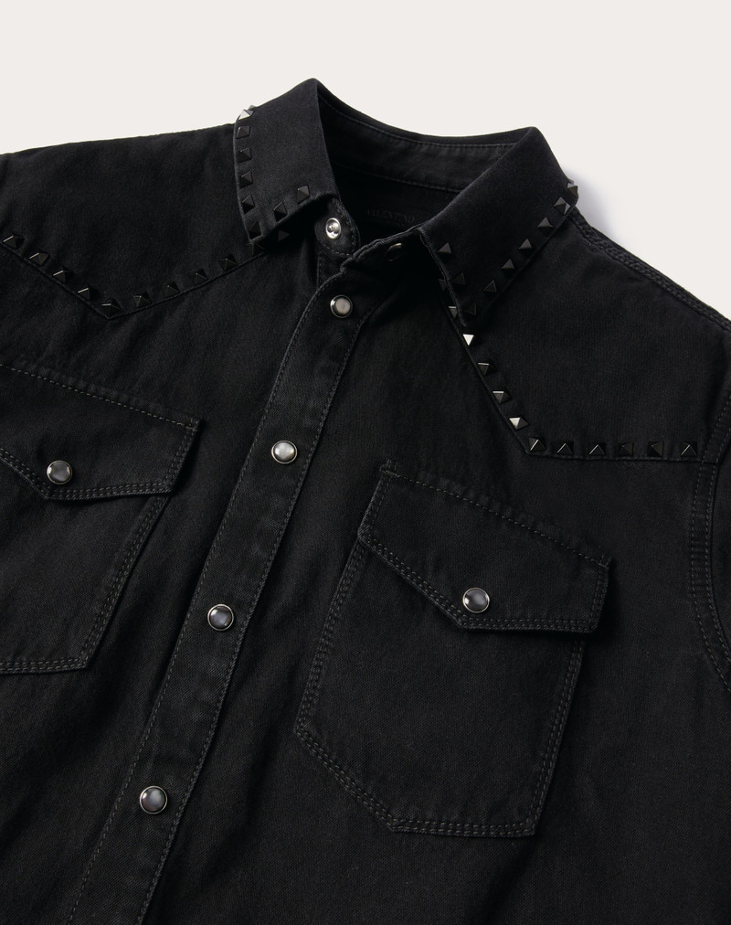 DENIM SHIRT WITH BLACK UNTITLED STUDS 3