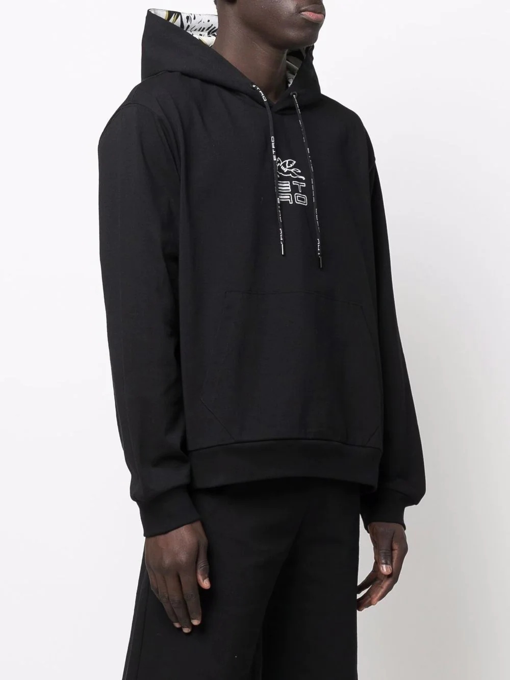 embroidered-logo pullover hoodie - 3