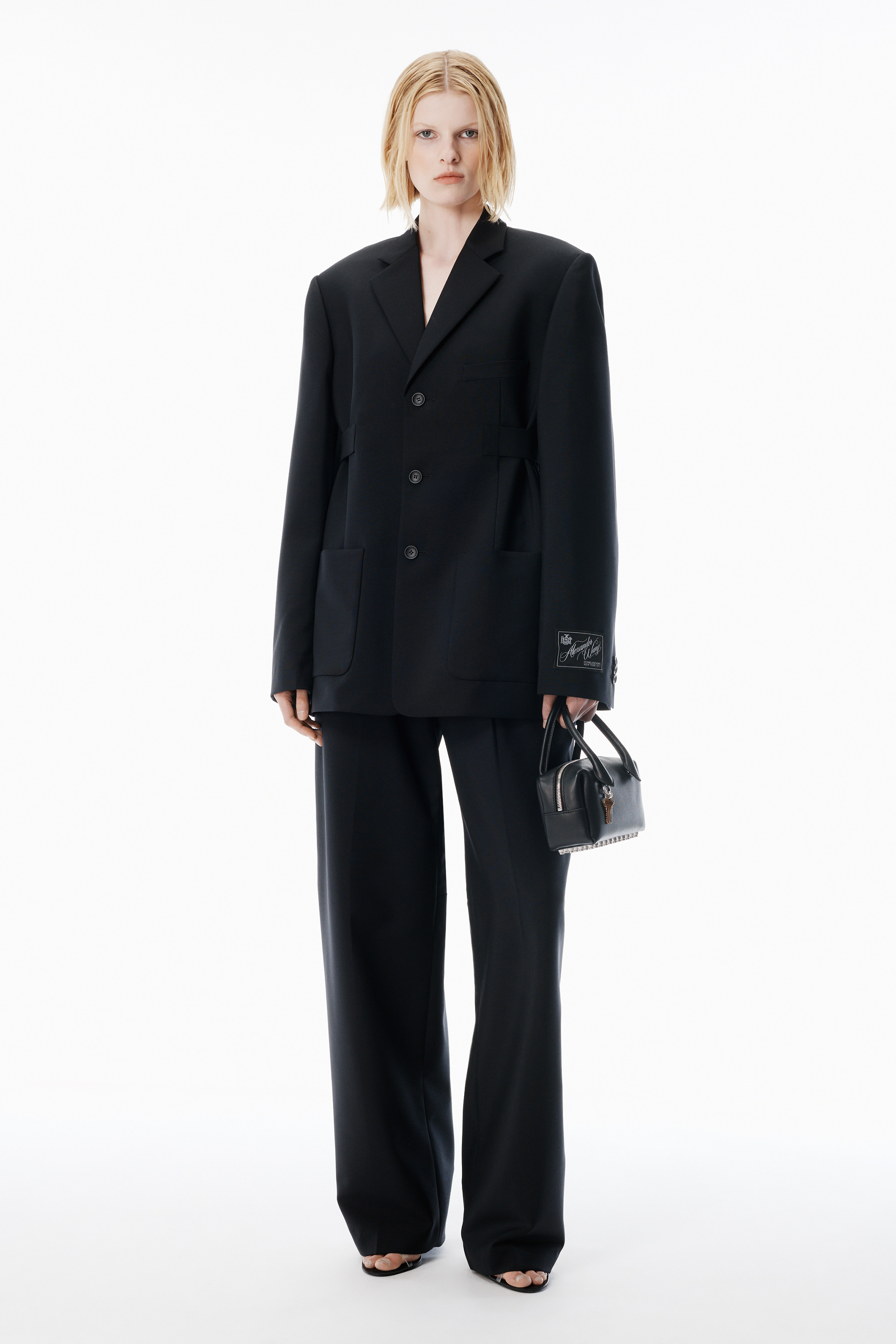 Black Wool Mohair Blazer - 2