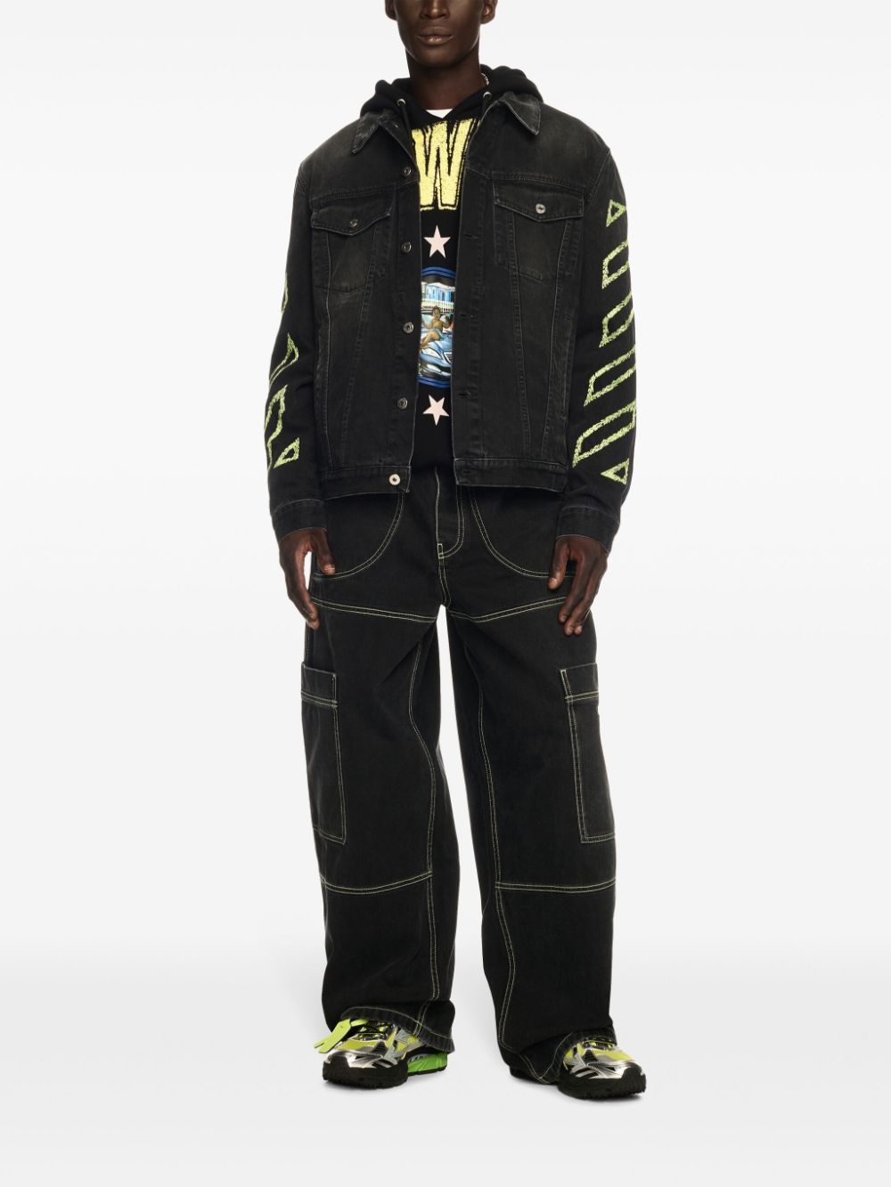 Off White Men Irregular Cargo Jeans - 2