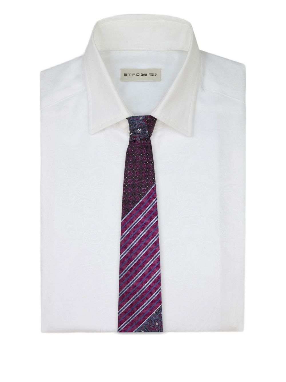 paisley striped silk tie - 3