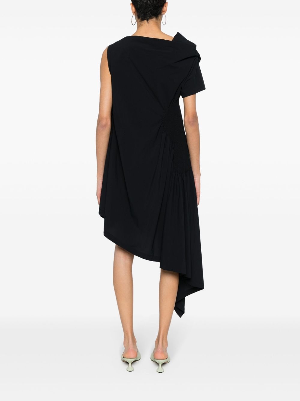 crepe asymmetric mini dress - 4