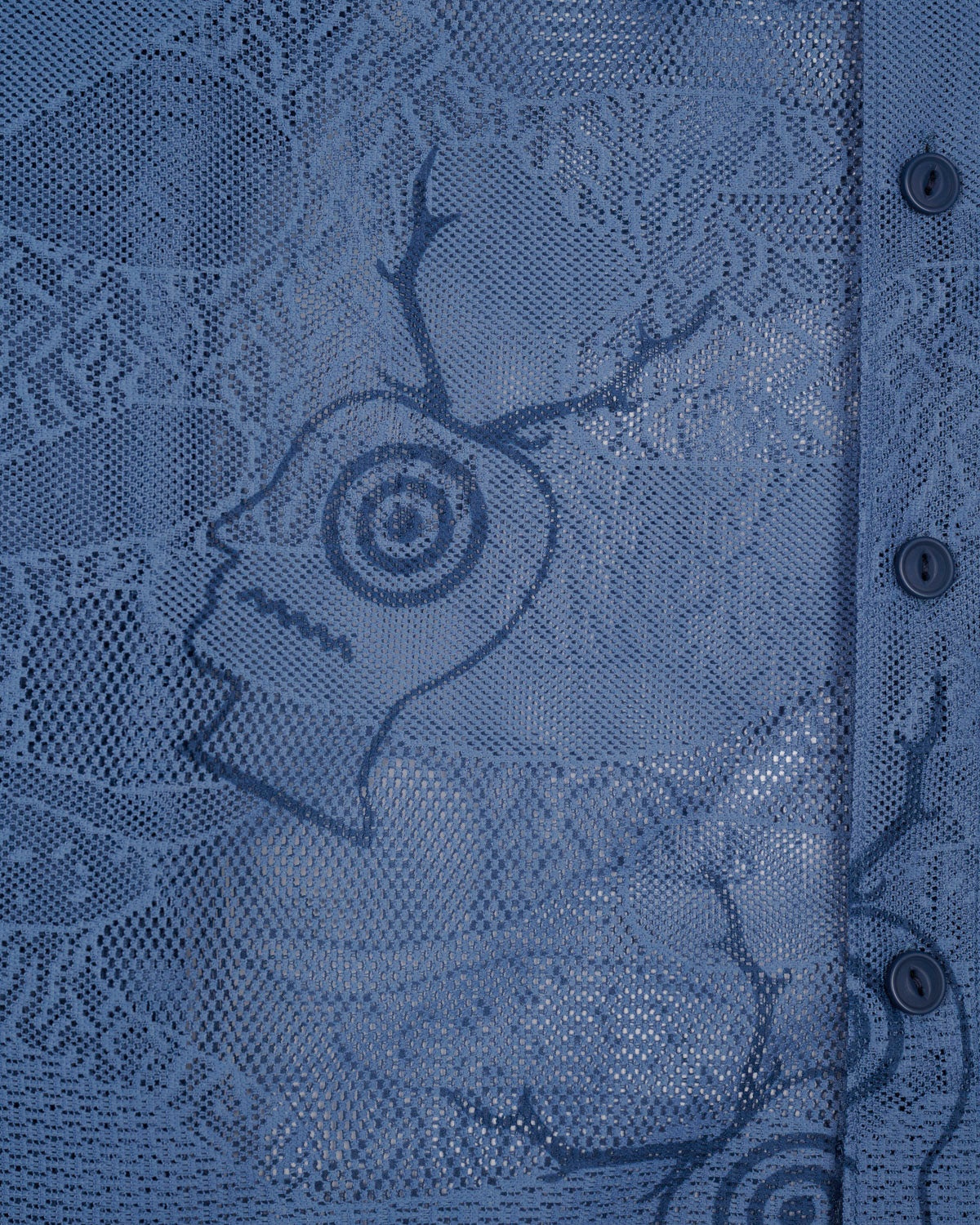 Brain Dead x South2 West8 Engineered Mesh Fishing Button Up Shirt - Slate - 3
