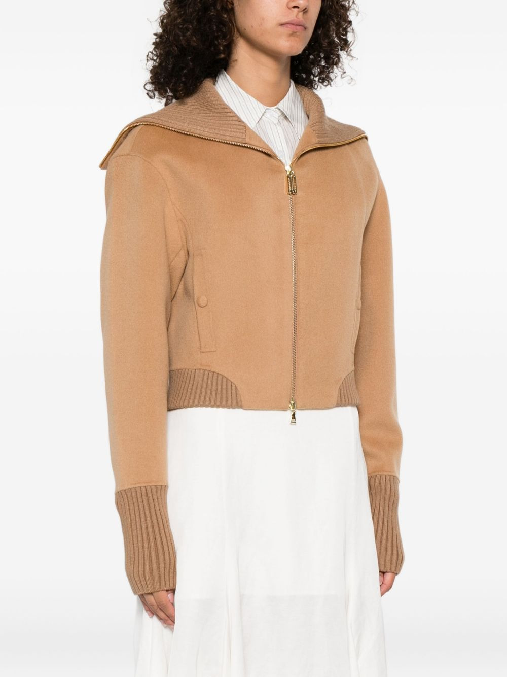 wool-blend cropped jacket - 3