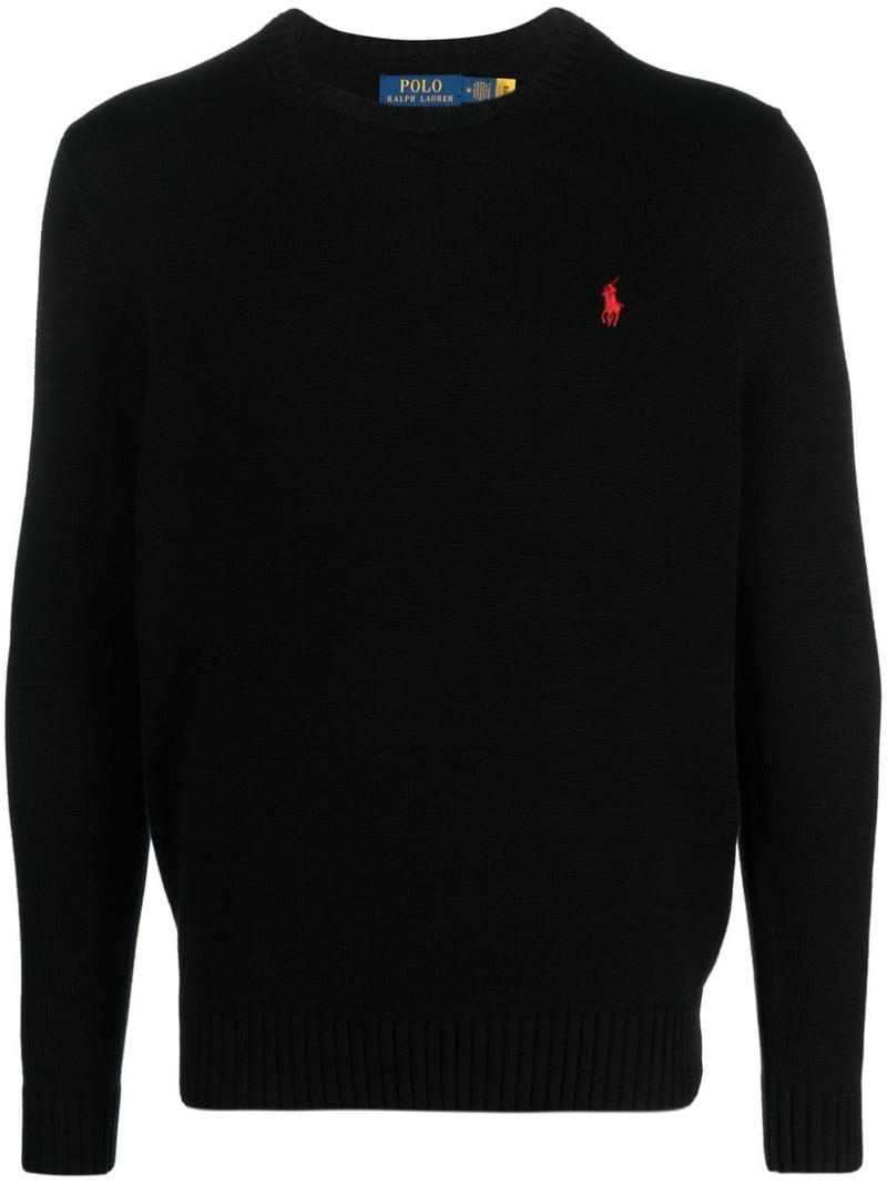 logo-embroidered crew-neck jumper 1