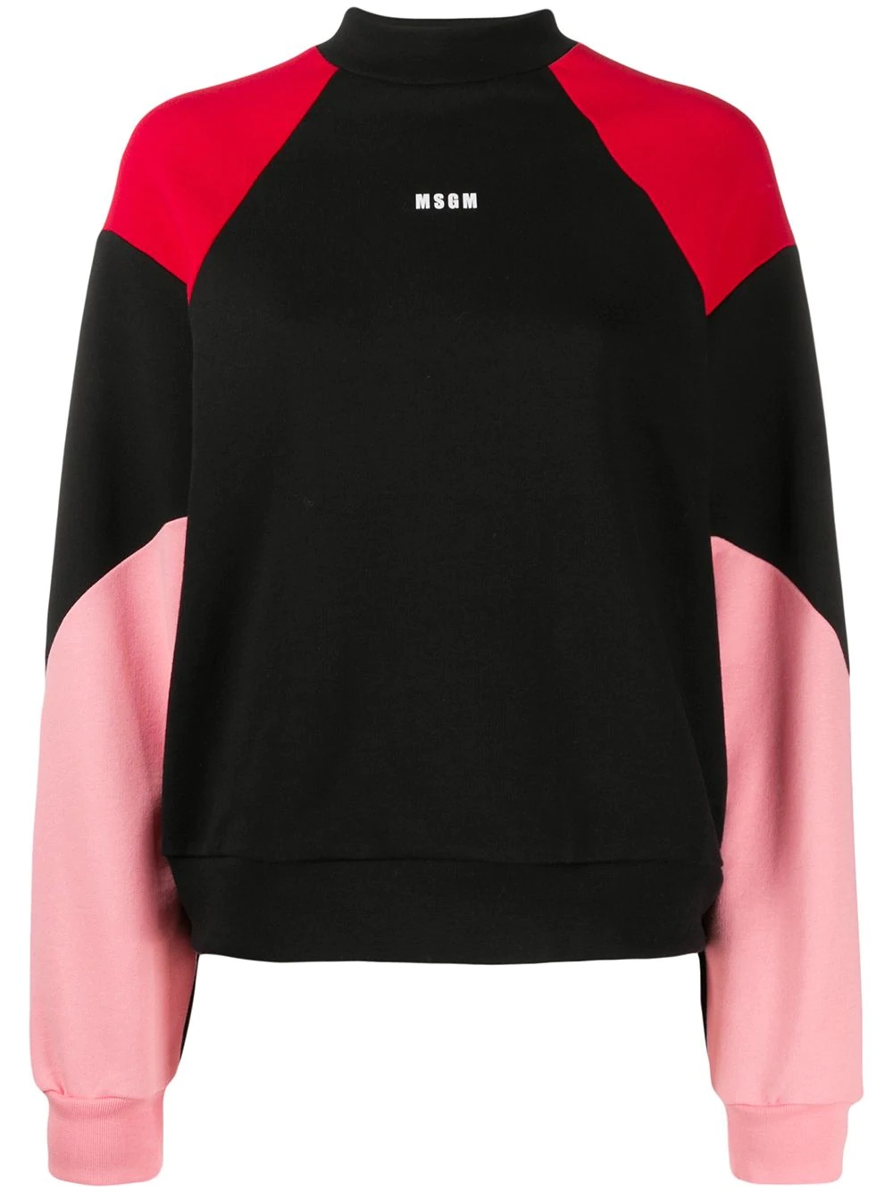 logo-print colour-block sweatshirt - 1