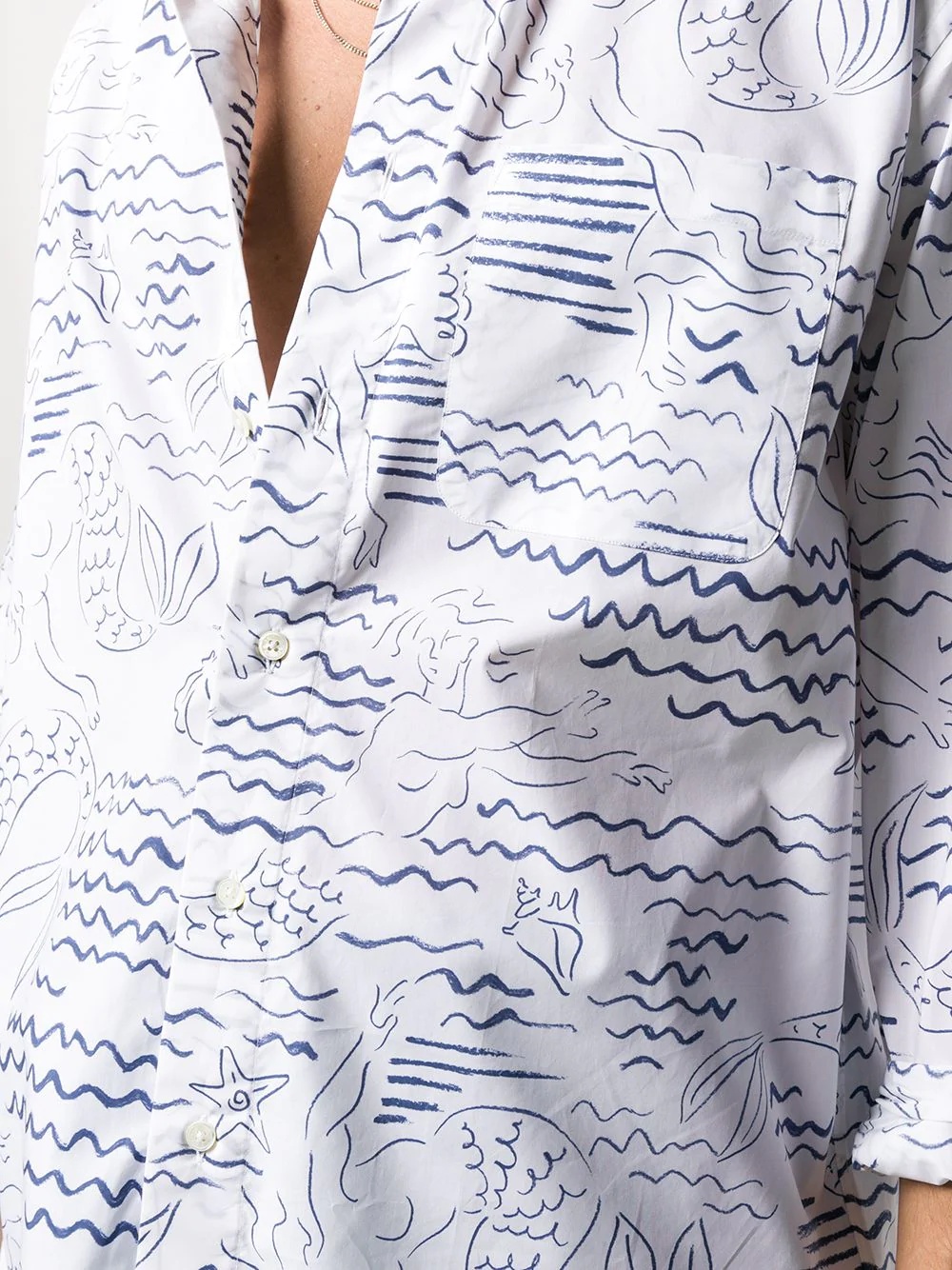 Waves Mermaids print shirt - 5