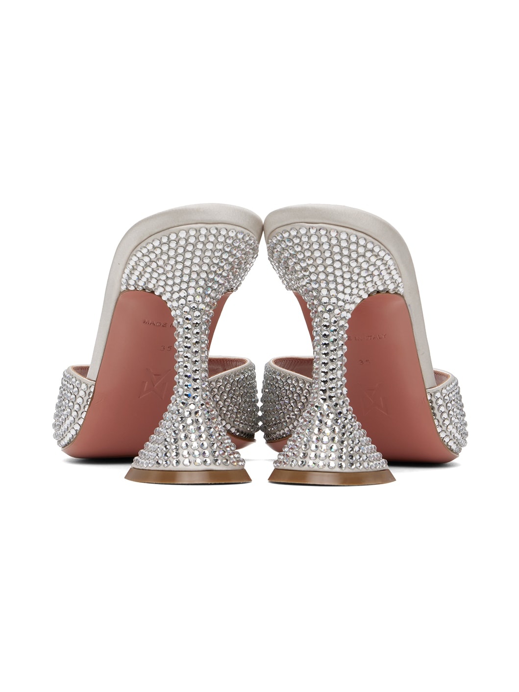 Silver Caroline Crystal Slipper Heeled Sandals - 2