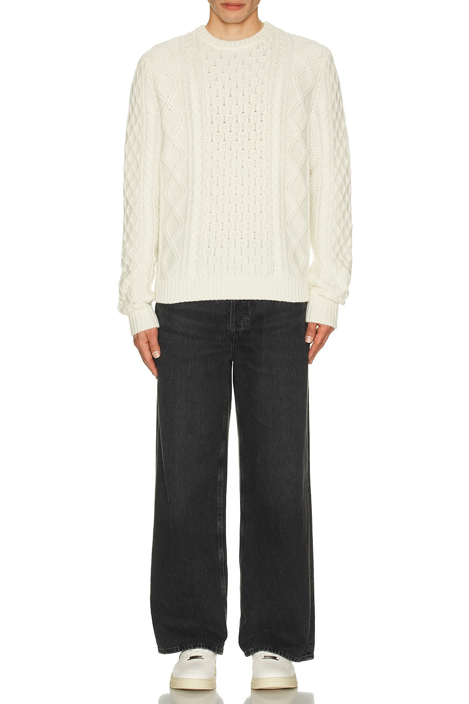 Allday Cable Crew Neck Sweater in Cashmere Blend - 4