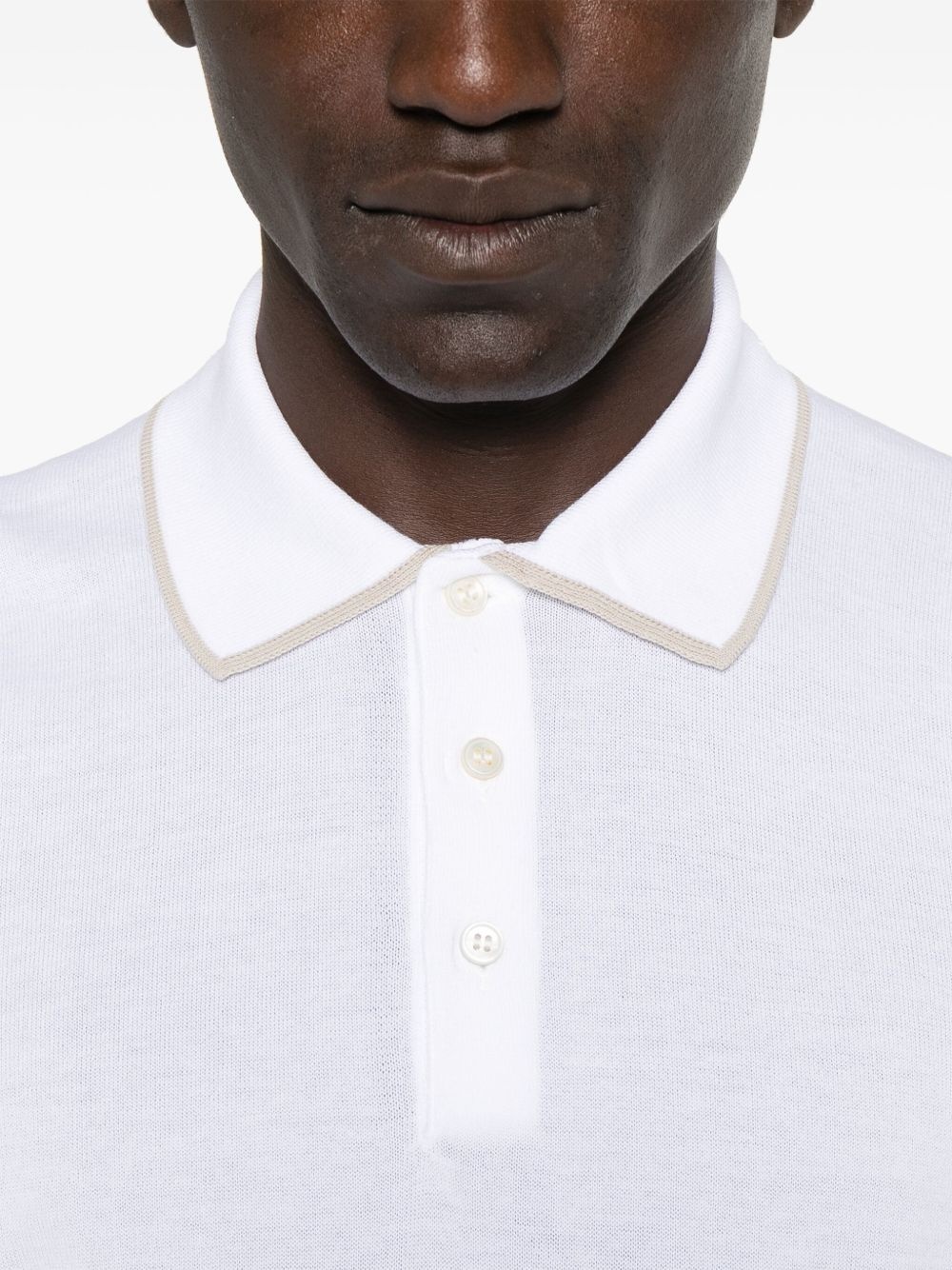 contrasting-trim polo shirt - 4