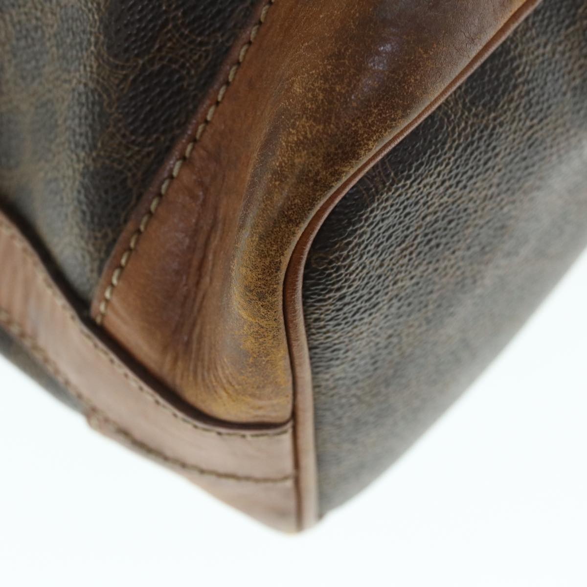 CELINE Macadam Canvas Shoulder Bag Pvc Leather Brown - 10