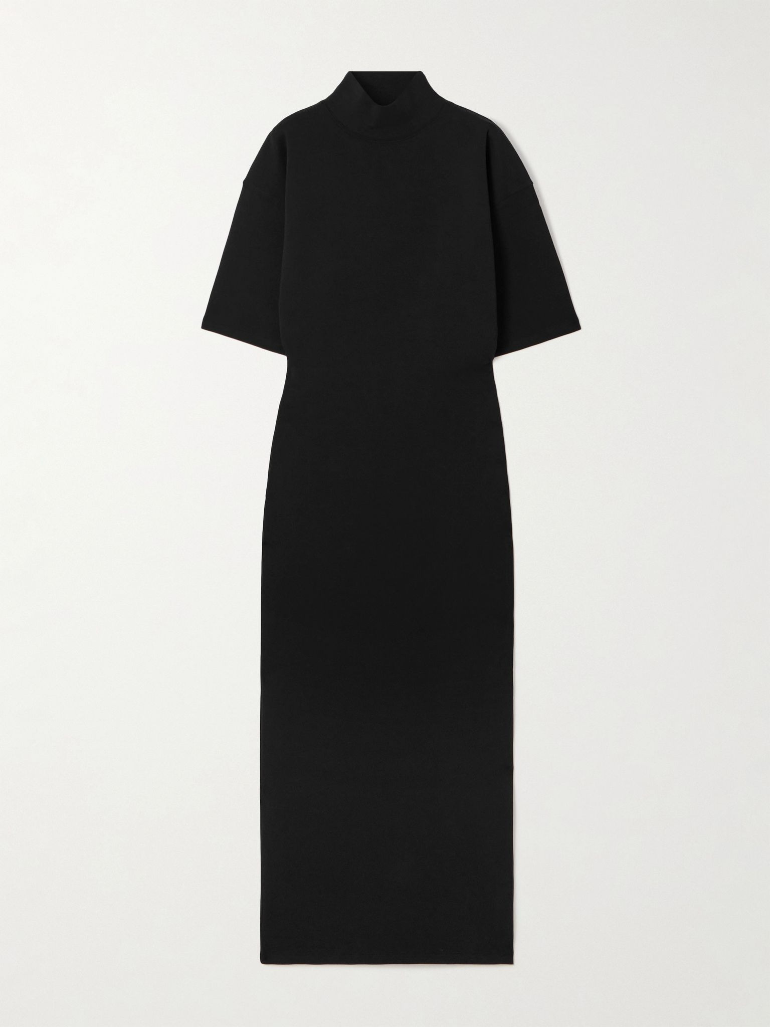Printed cotton-blend jersey maxi dress Black - 1